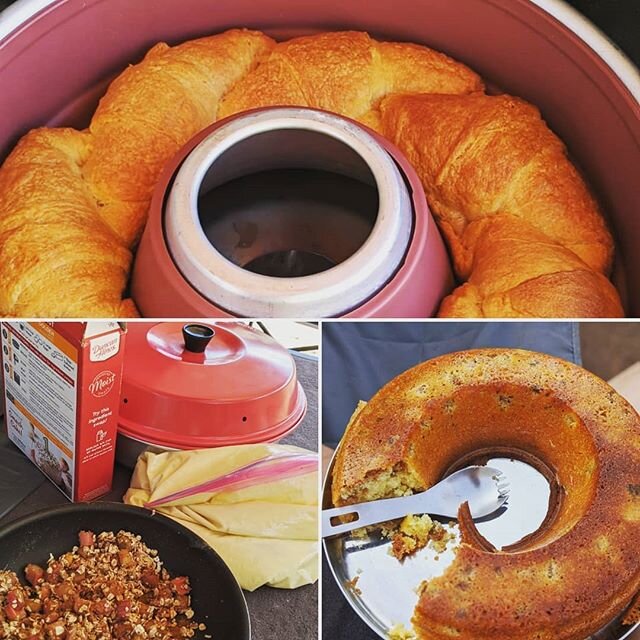 I got to experiment more with our latest camping kitchen gadget: the Omni stovetop oven. The croissants were a huge father's day hit - and ready in only 10-15 mins. The cake took 2,5 hours to bake!! (I kept it at the very lowest setting out of fear o