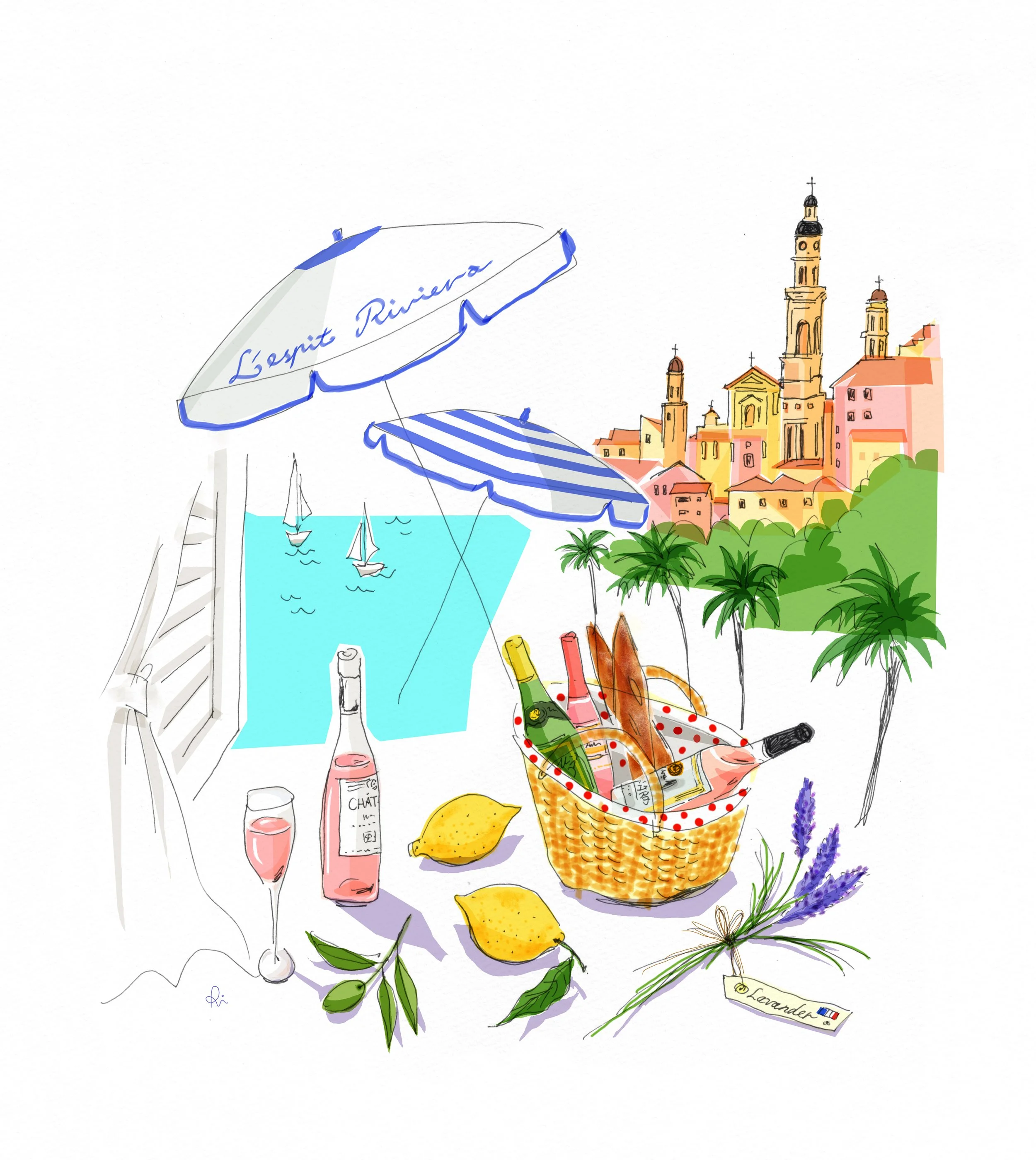 "Lè sprit Riviera "  shop card