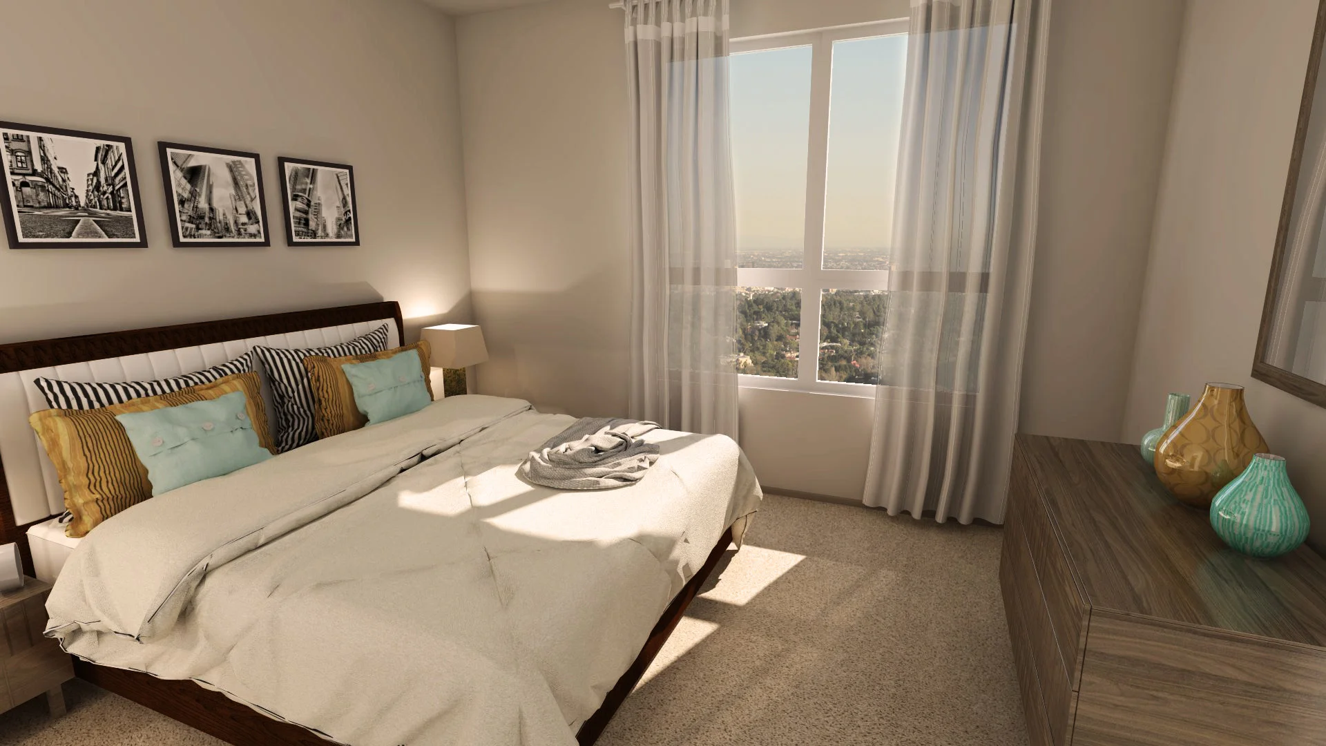 • Location: Cincinnati, OH • Project Type: Multi-Family Development • Order: 3D Interior Rendering - Typical Unit Bedroom