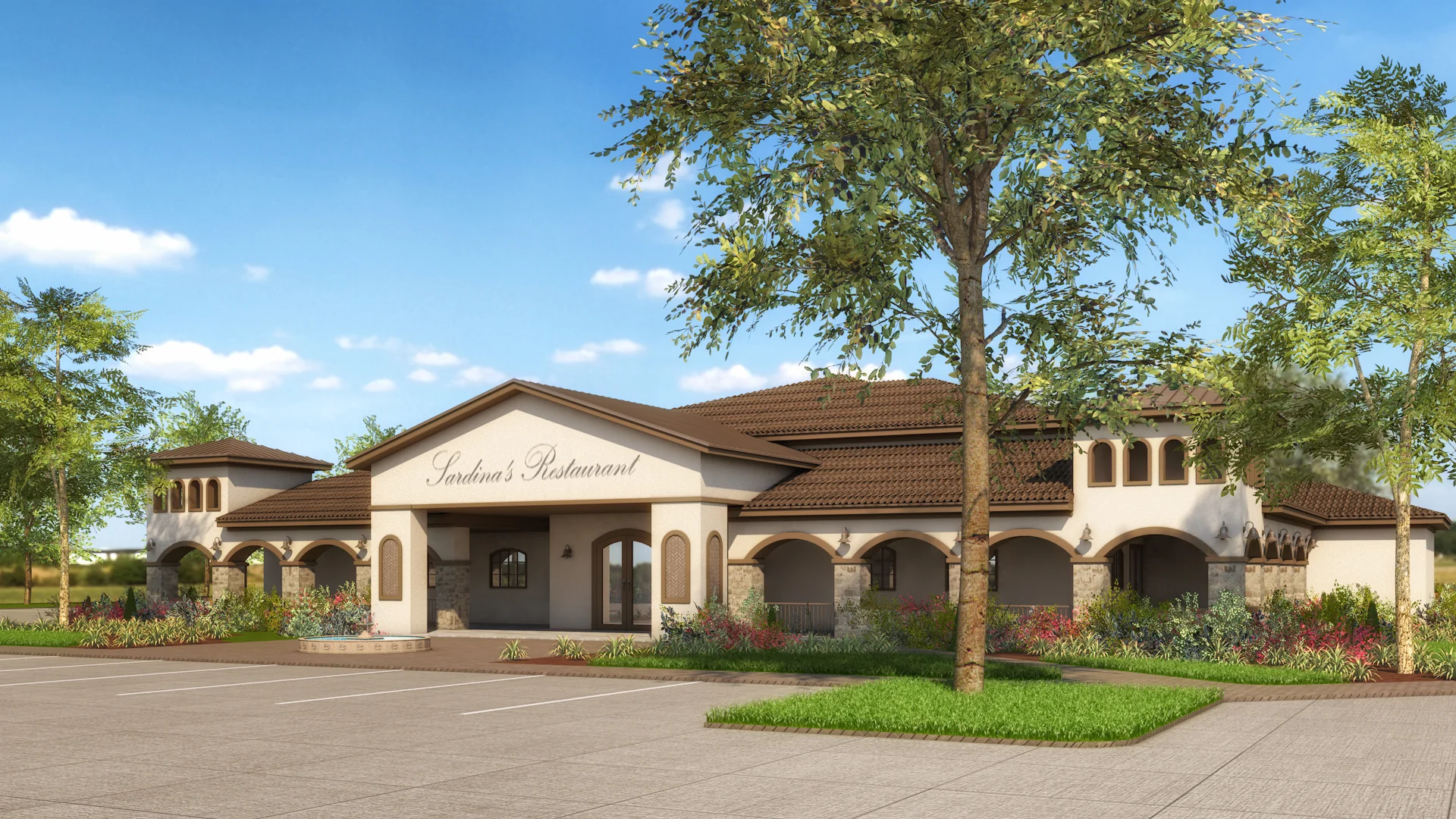 • Location: Ennis, TX • Project Type: Conceptual Restaurant Design • Order: 3D Exterior Rendering