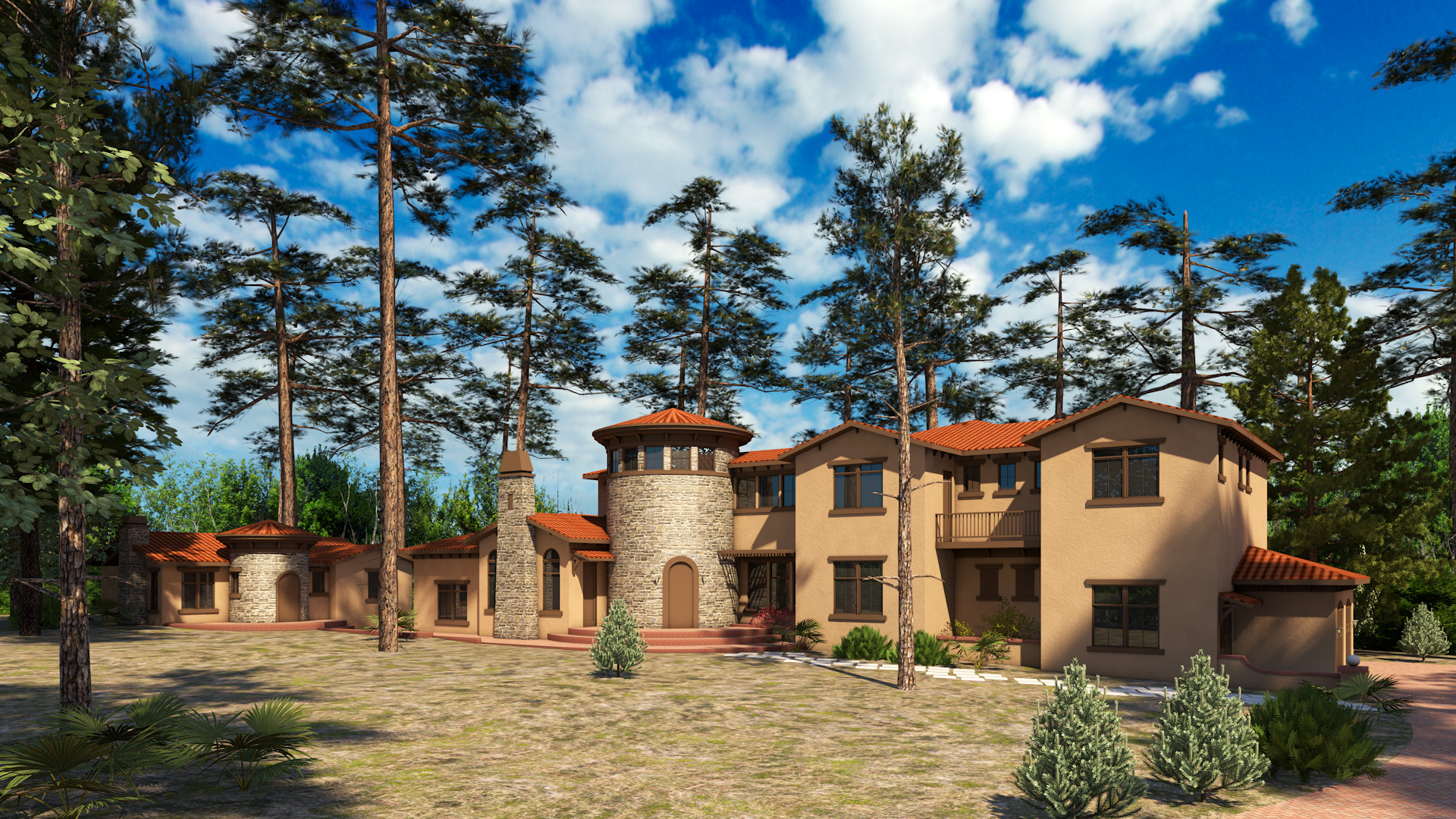 • Location: Pebble Beach, CA • Order: 3D Front Exterior Rendering