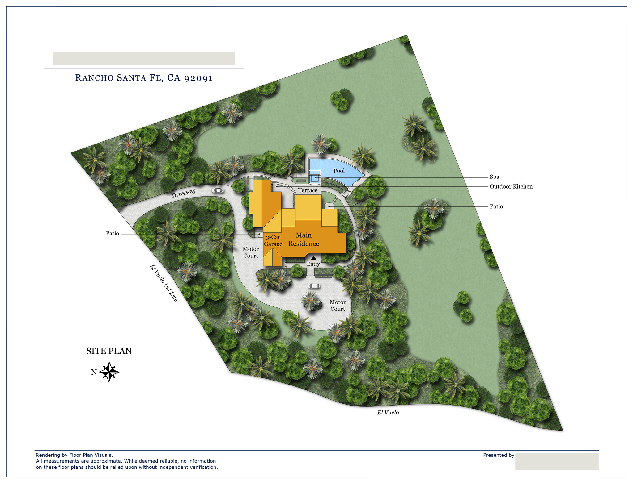 • Location: Rancho Santa Fe, CA • Property Type: Single Family Home • Order: Custom Site Plan w/ pool