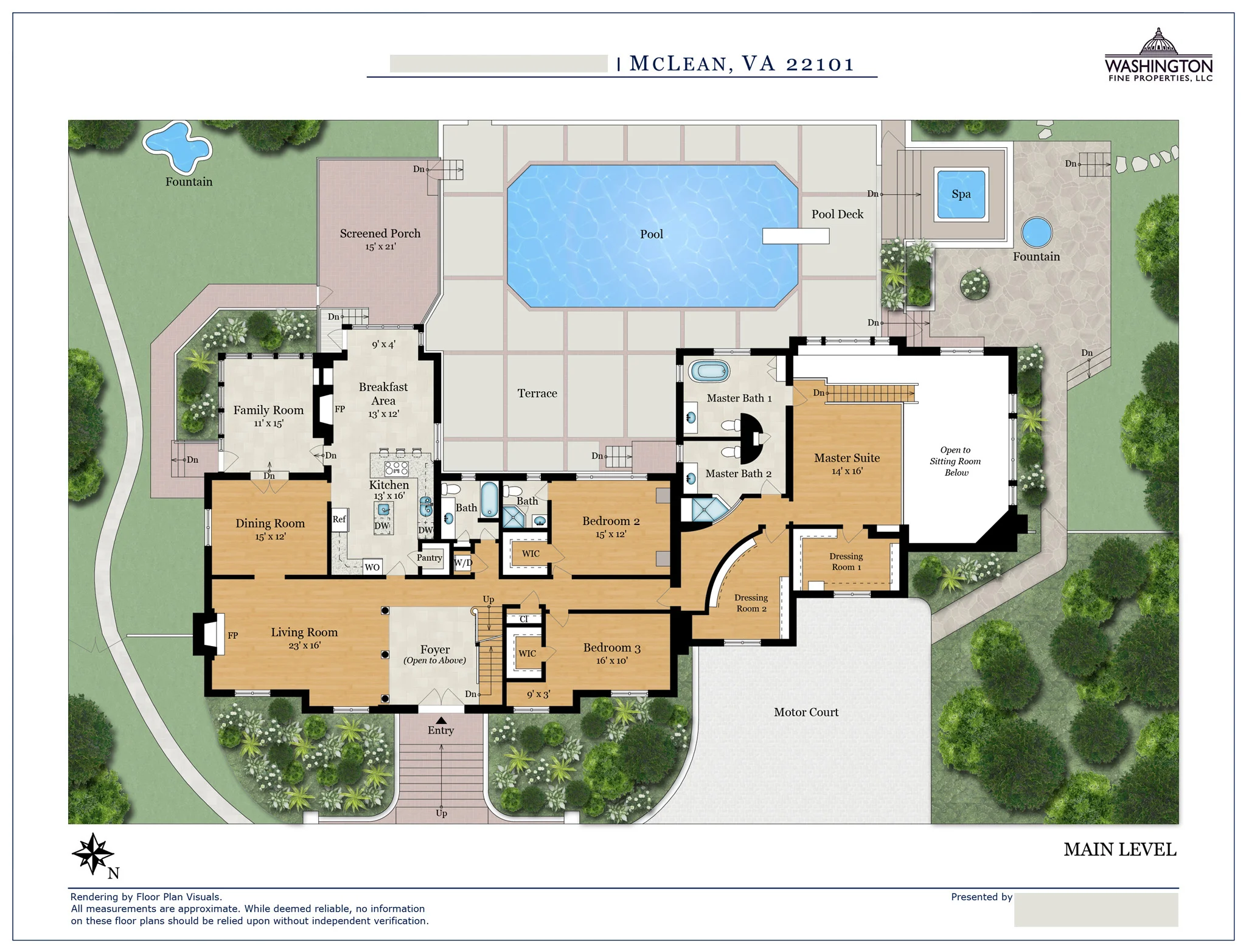 • Location: McLean, VA • Property Type: Single Family Home • Size: 7,295 sq ft • Order: Color floor plan w/ custom exterior add-on