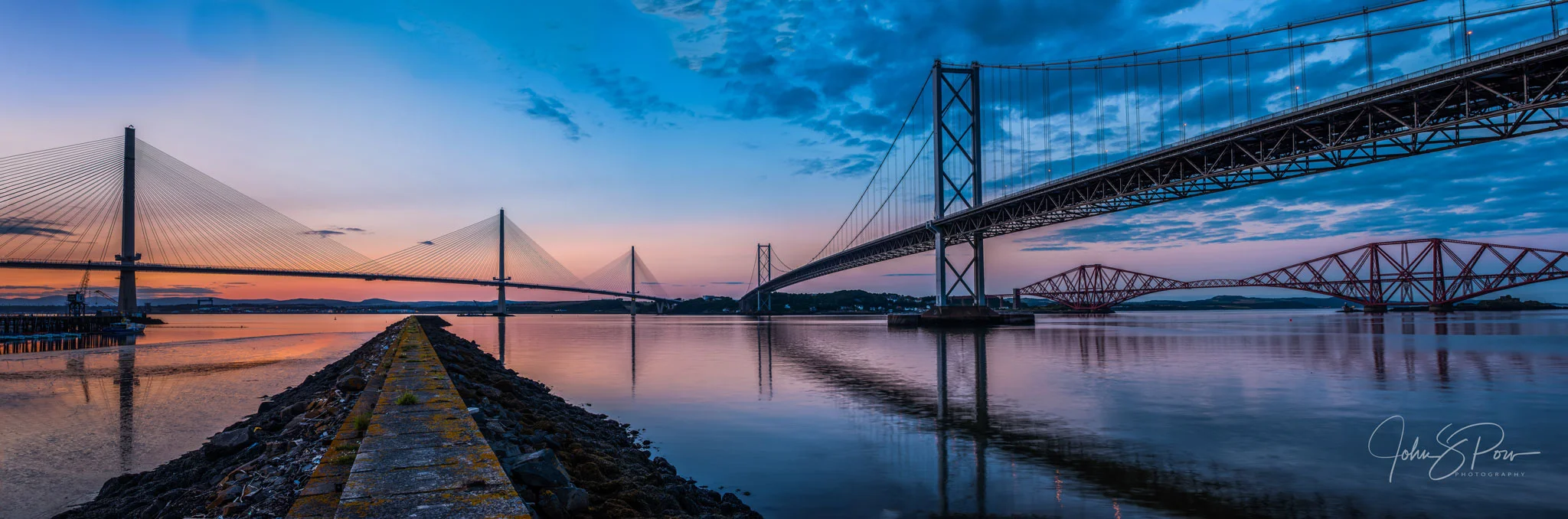 Three Bridges at Sunset.