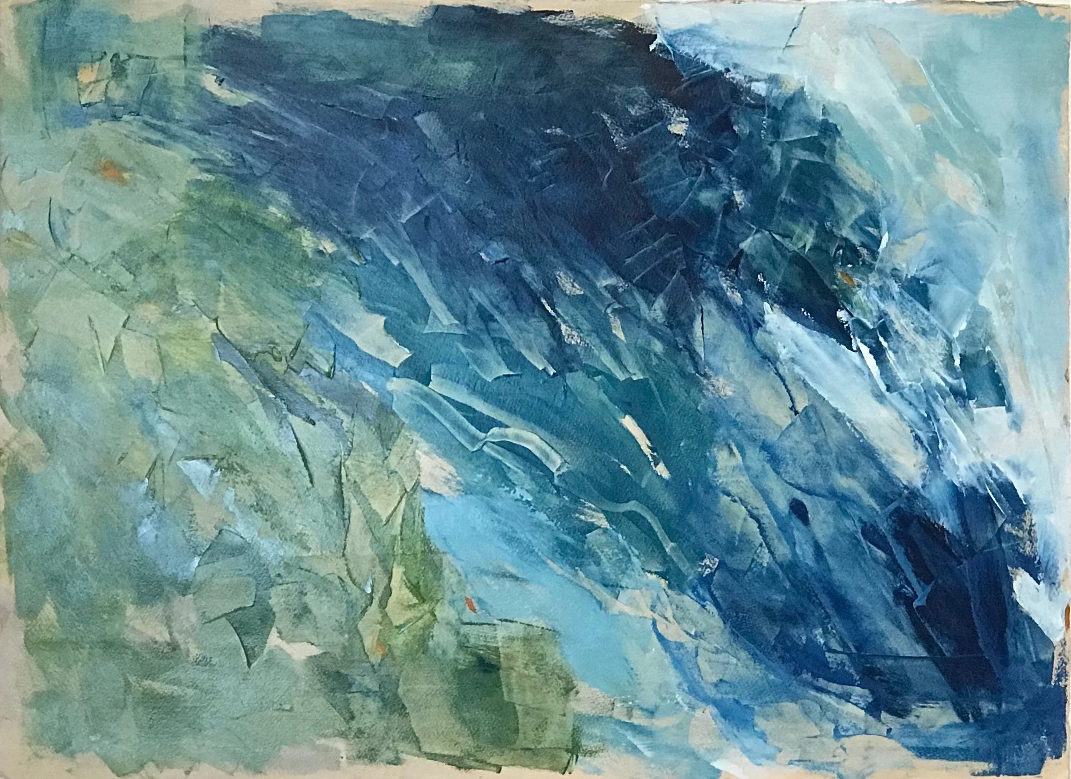 Tumble 24|36 oil on paper (framed under glass)