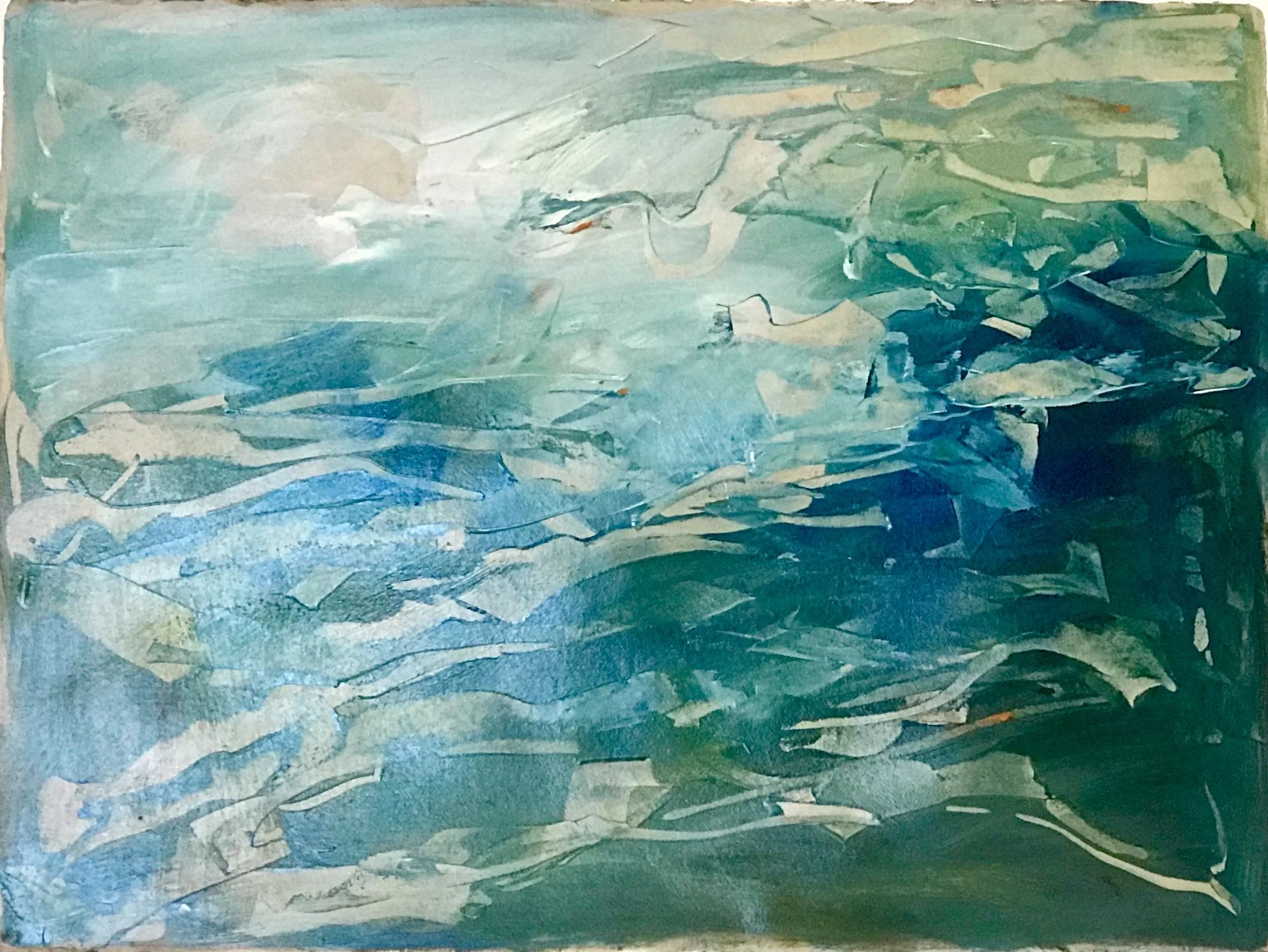 The Playing Field 24|36 oil on paper (framed under glass)