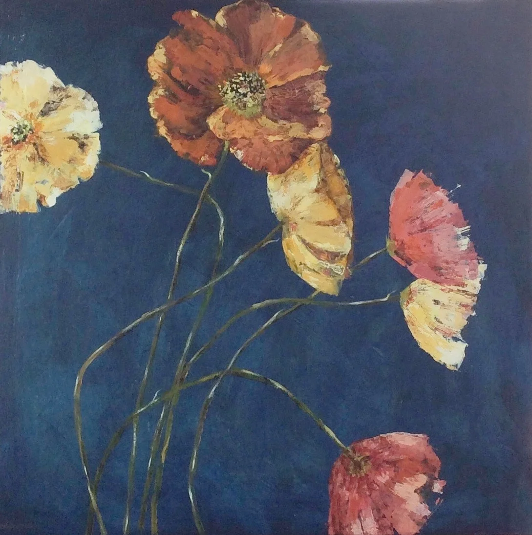 Poppy Persuasion 36|36 oil on panel