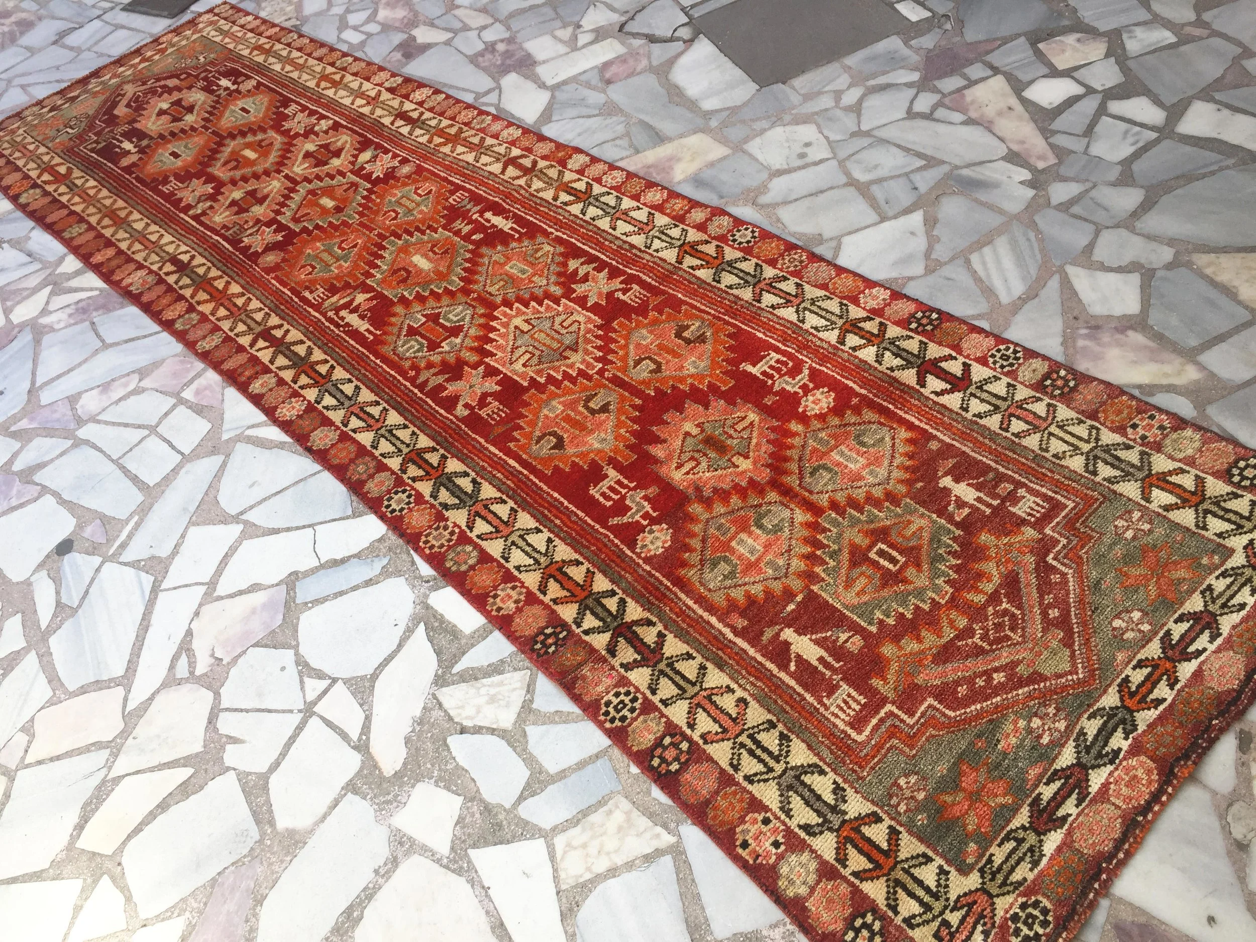 Vintage Turkish Oushak Handmade Wool Rug
