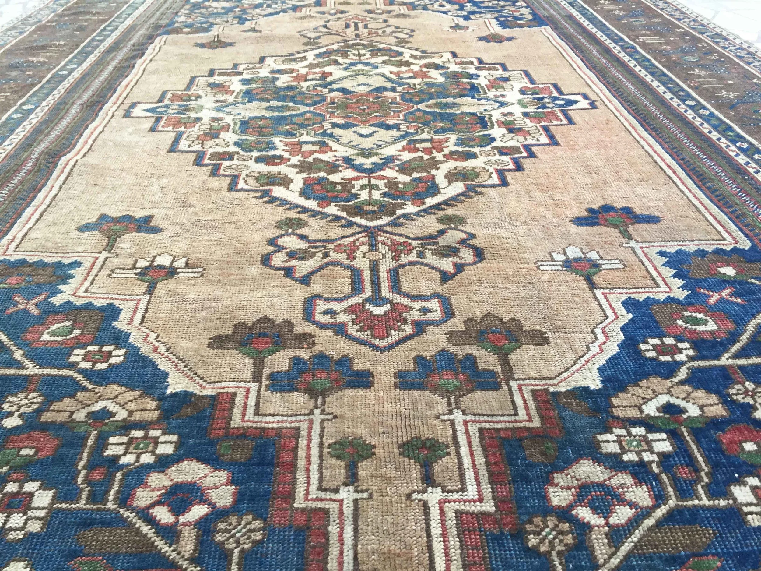 Vintage Turkish Oushak Handmade Wool Rug