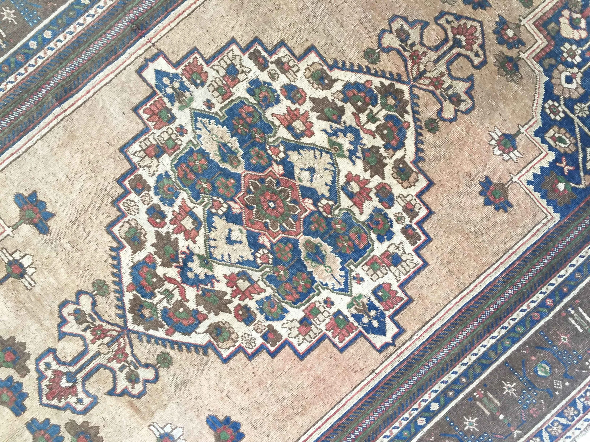Vintage Turkish Oushak Handmade Wool Rug