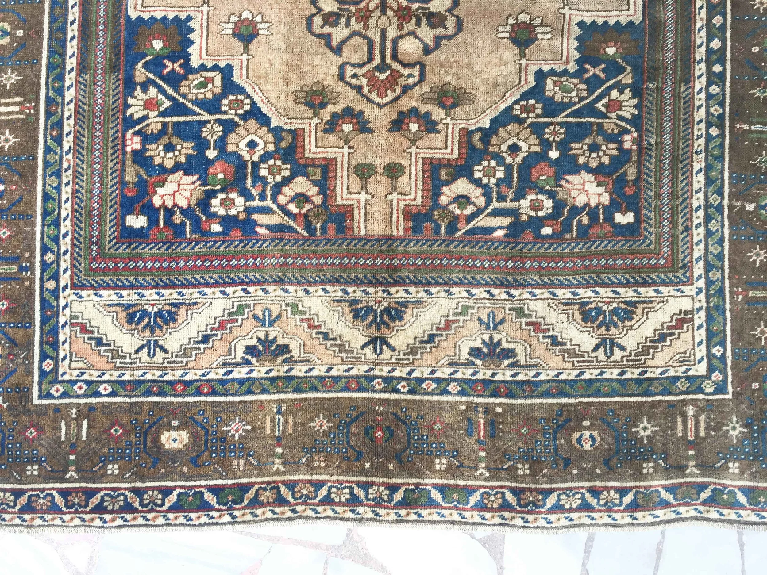 Vintage Turkish Oushak Handmade Wool Rug