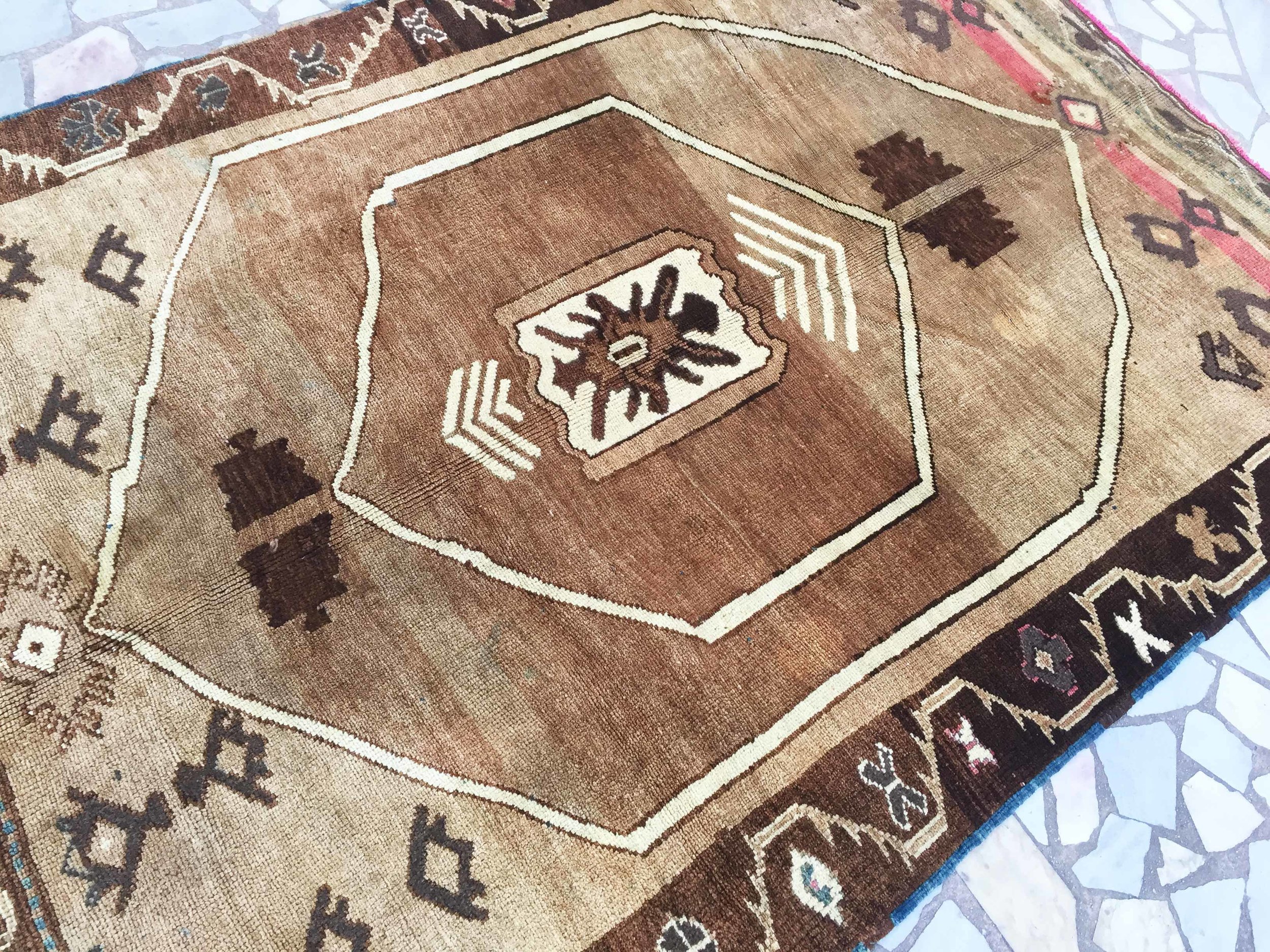 Vintage Turkish Oushak Handmade Wool Rug