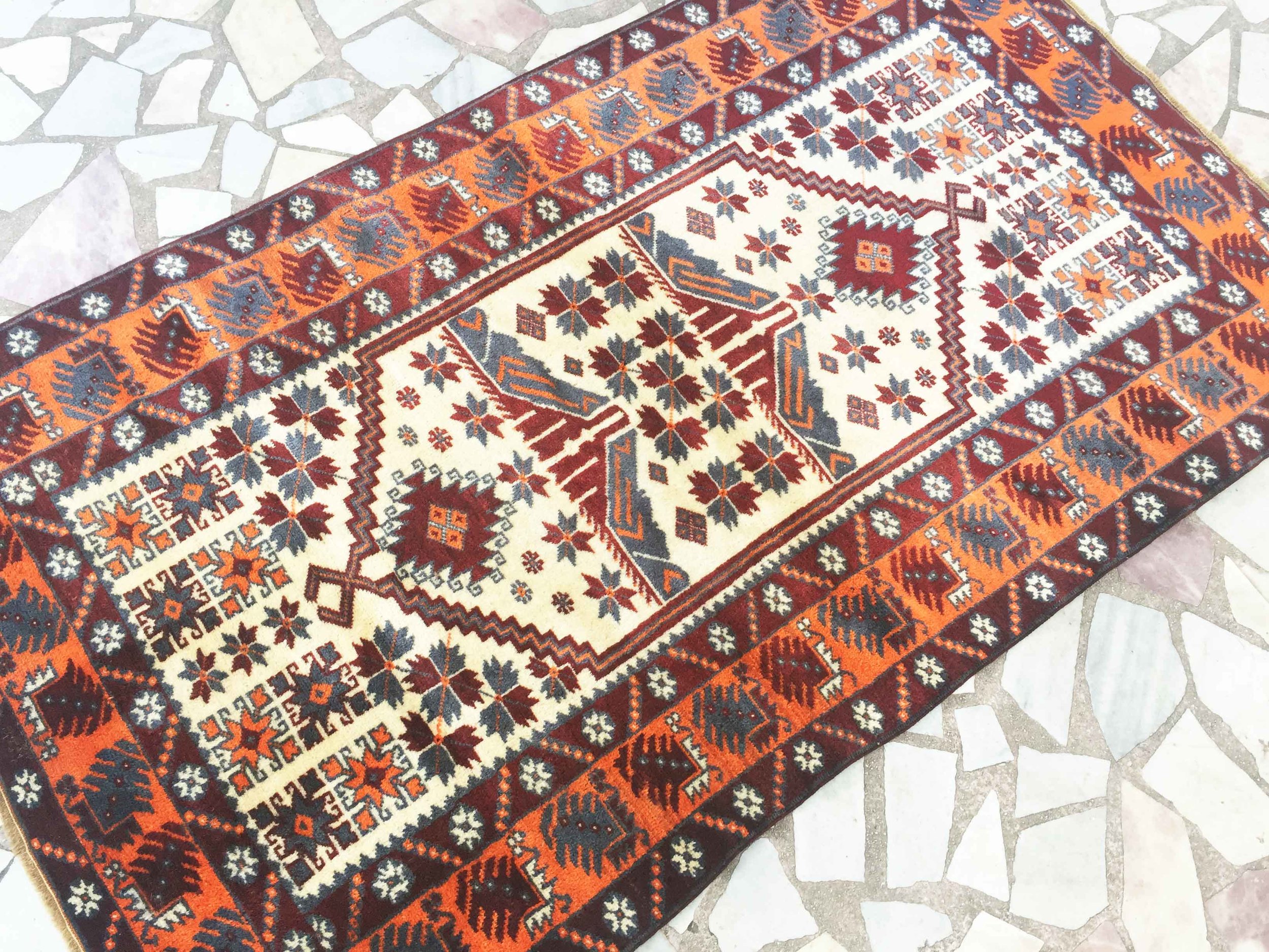 Vintage Turkish Oushak Handmade Wool Rug