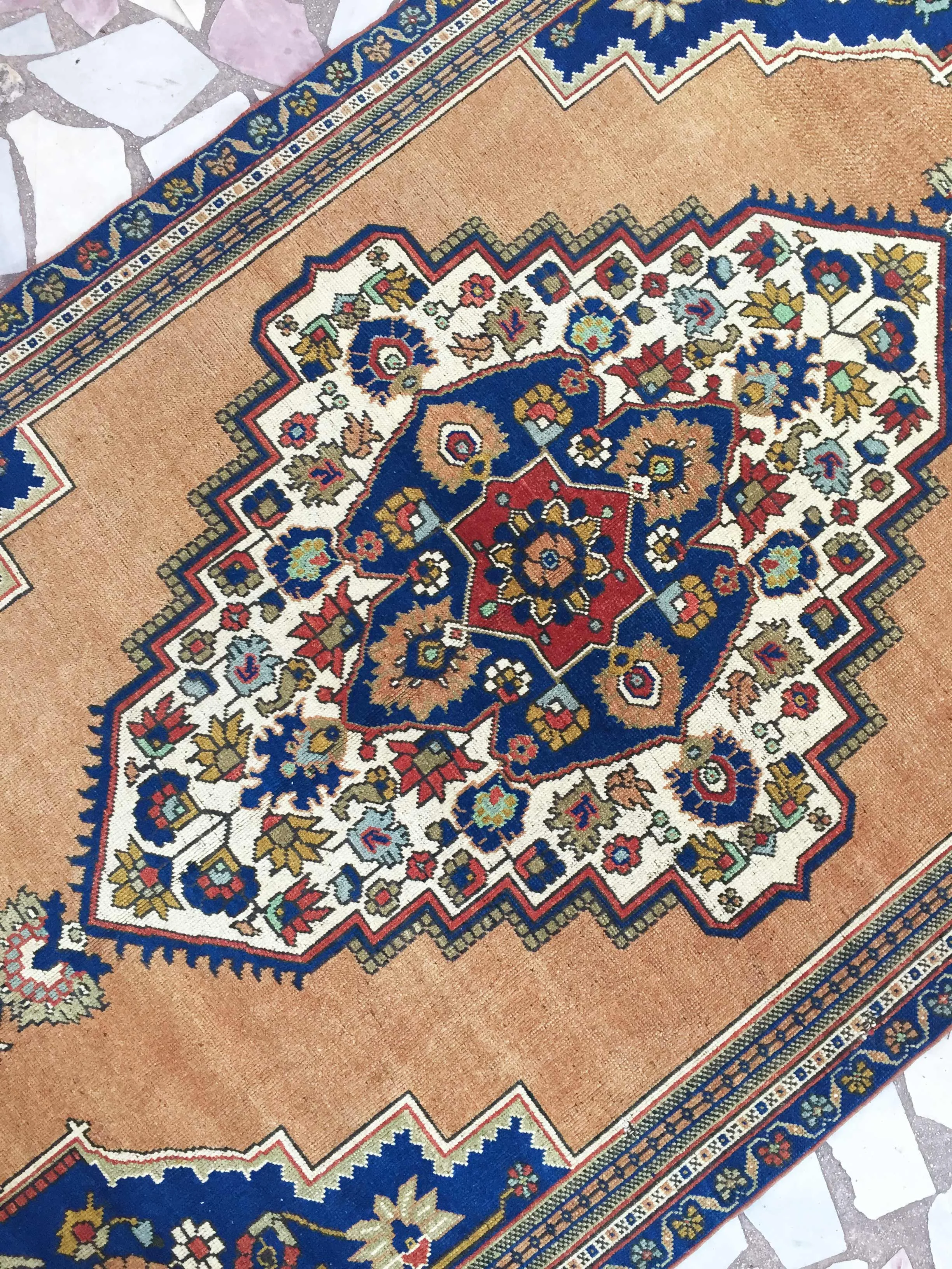 Vintage Turkish Oushak Handmade Wool Rug