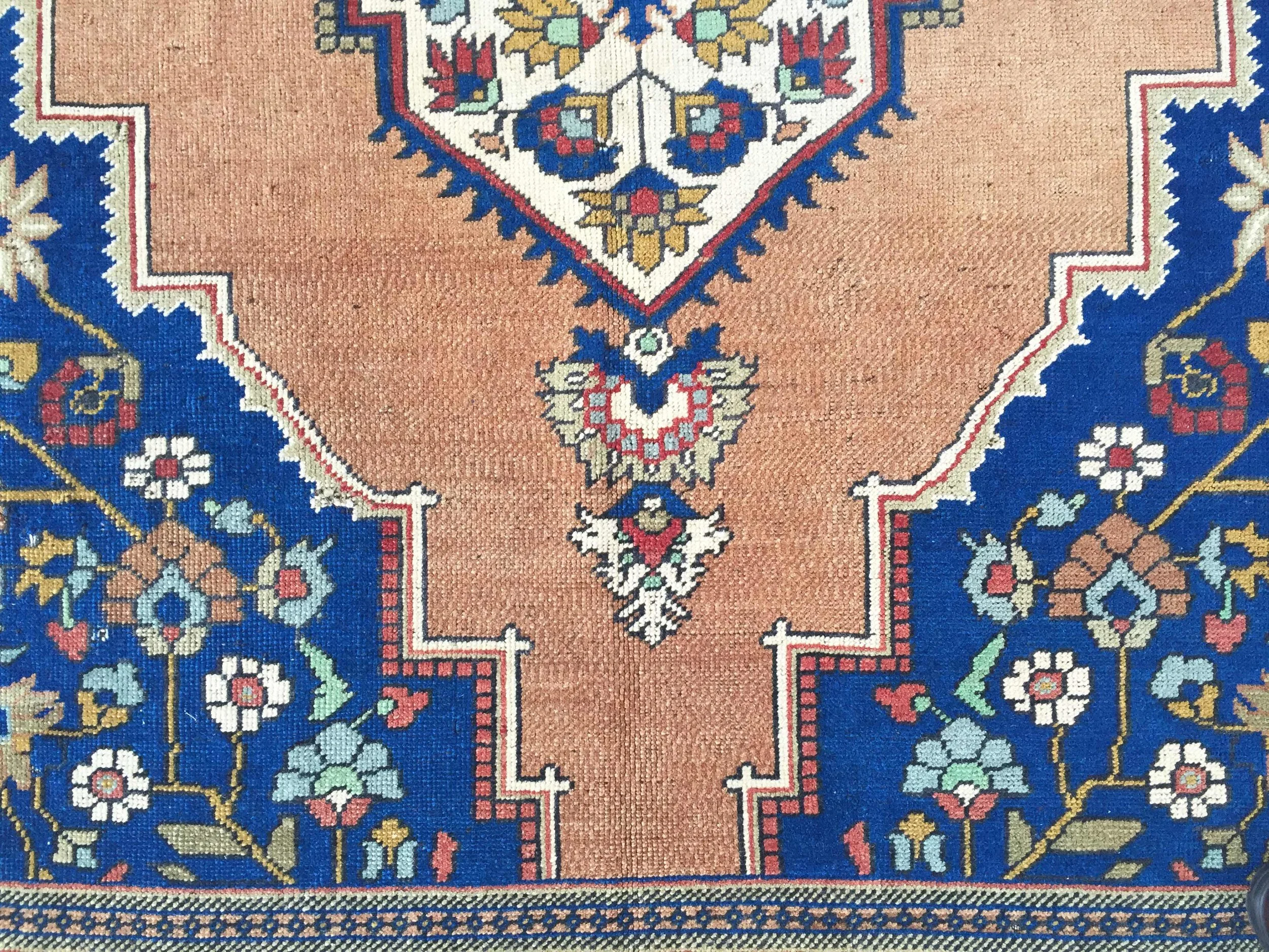 Vintage Turkish Oushak Handmade Wool Rug