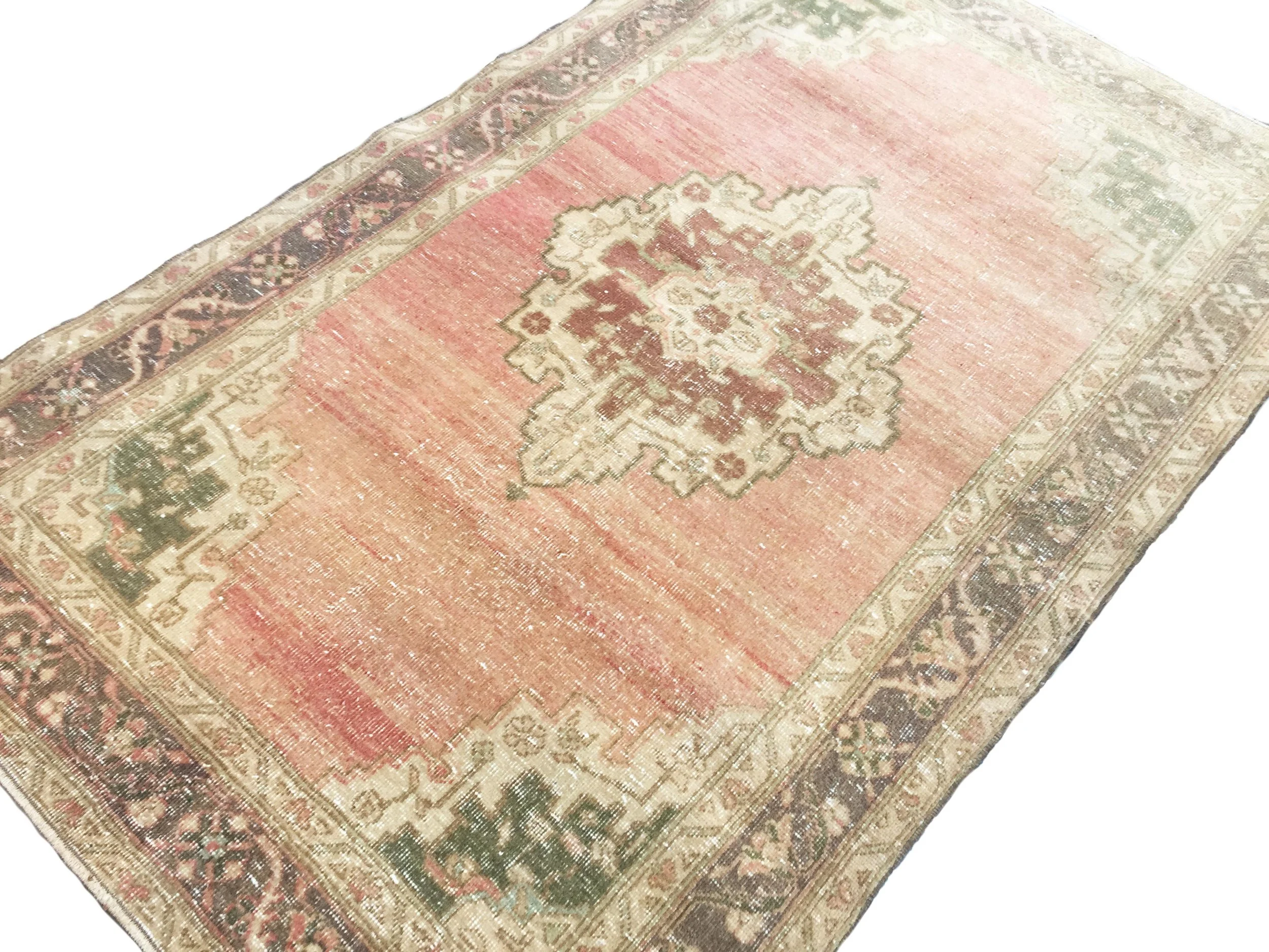 Vintage Turkish Oushak Handmade Wool Rug