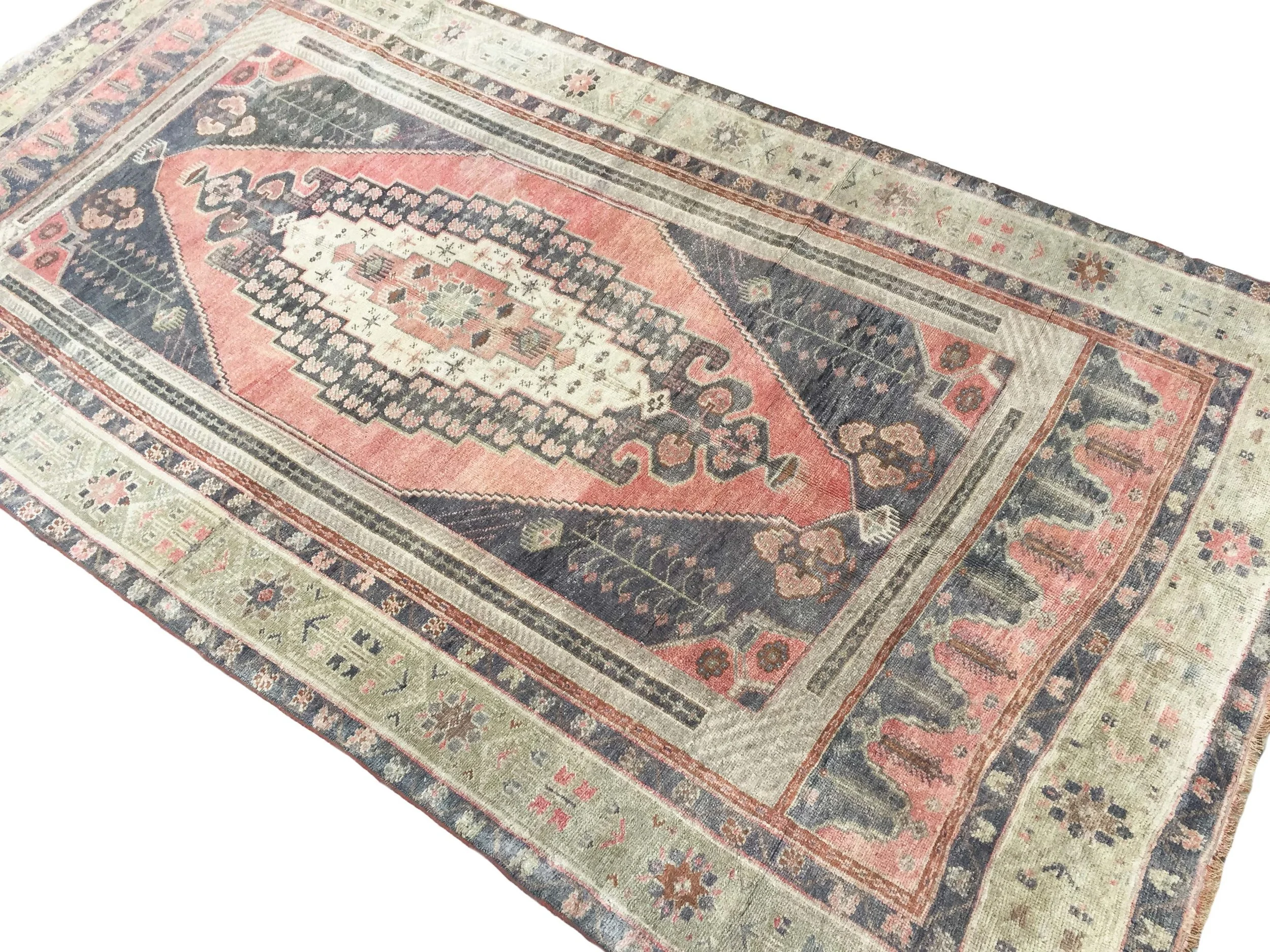 Vintage Turkish Oushak Handmade Wool Rug