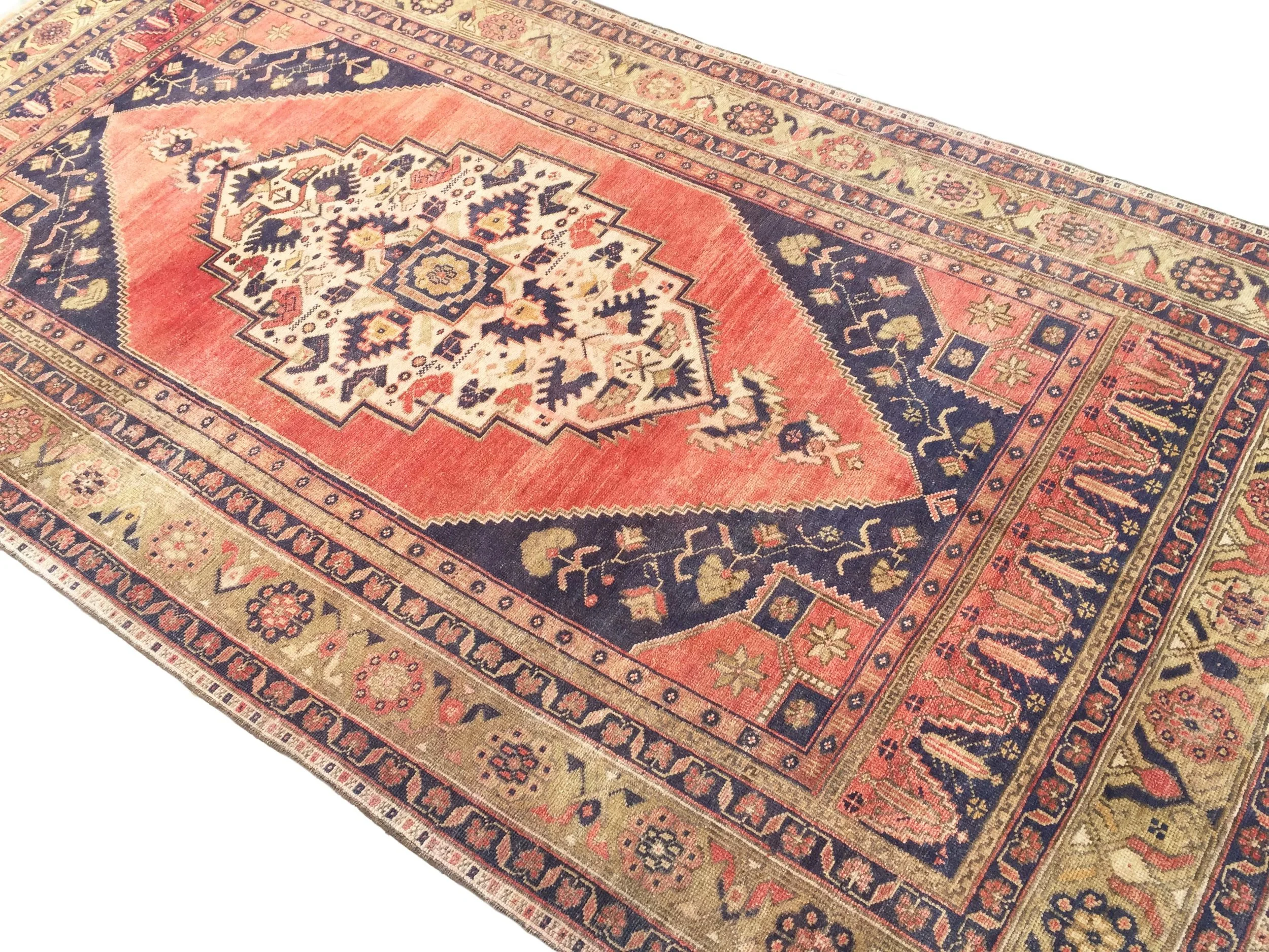 Vintage Turkish Oushak Handmade Wool Rug