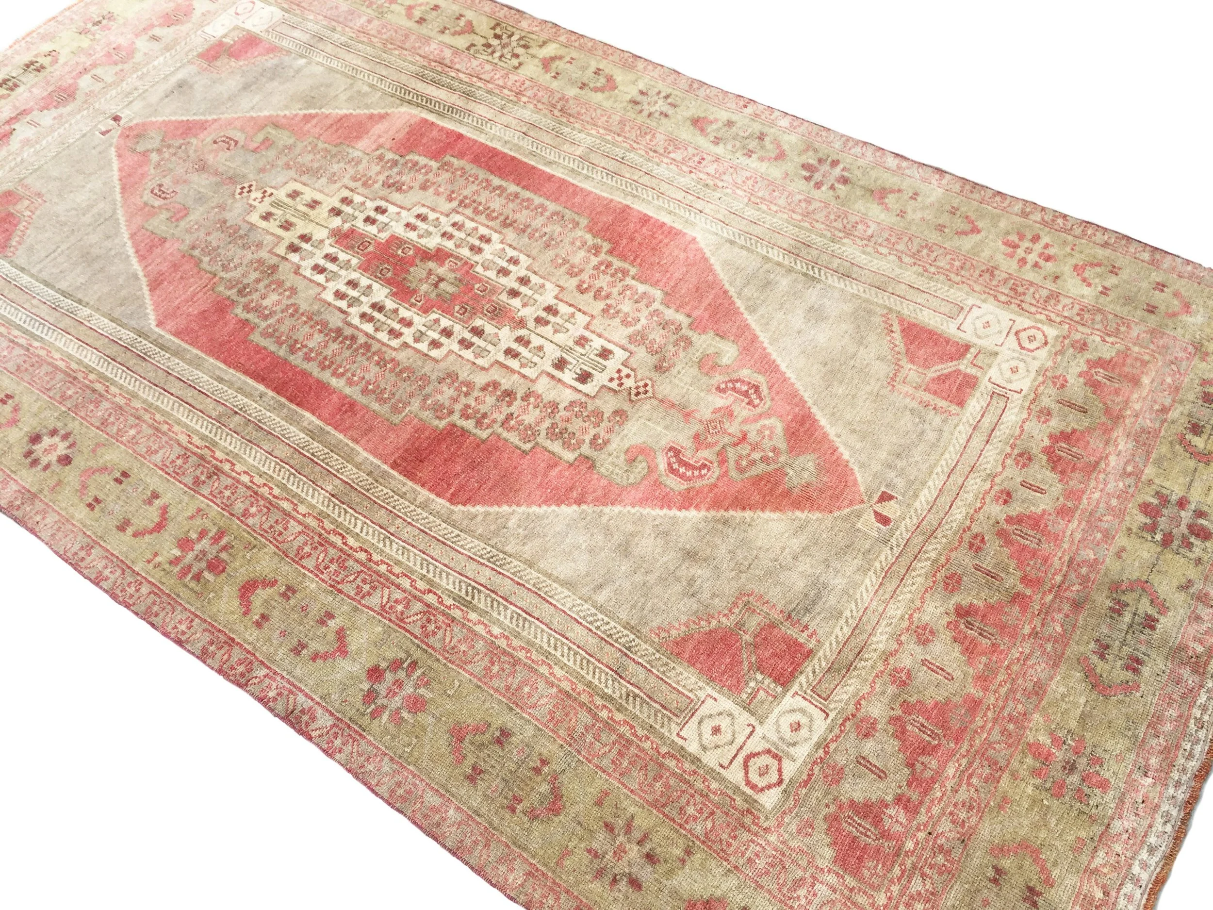 Vintage Turkish Oushak Handmade Wool Rug