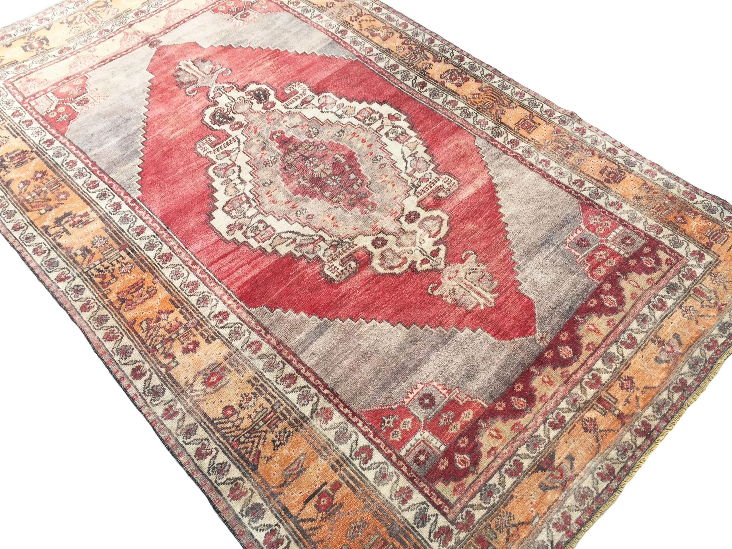 Vintage Turkish Oushak Handmade Wool Rug