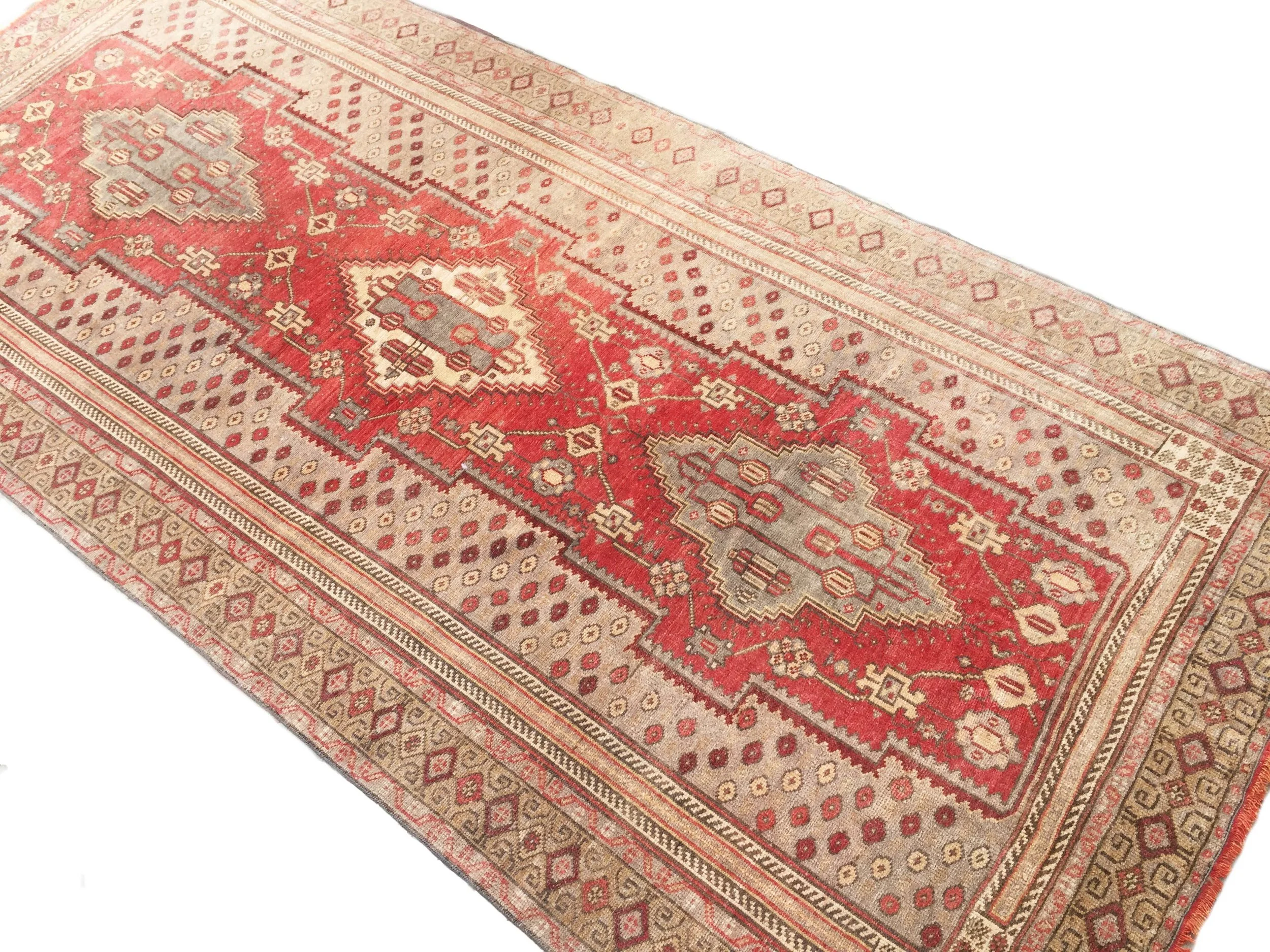 Vintage Turkish Oushak Handmade Wool Rug