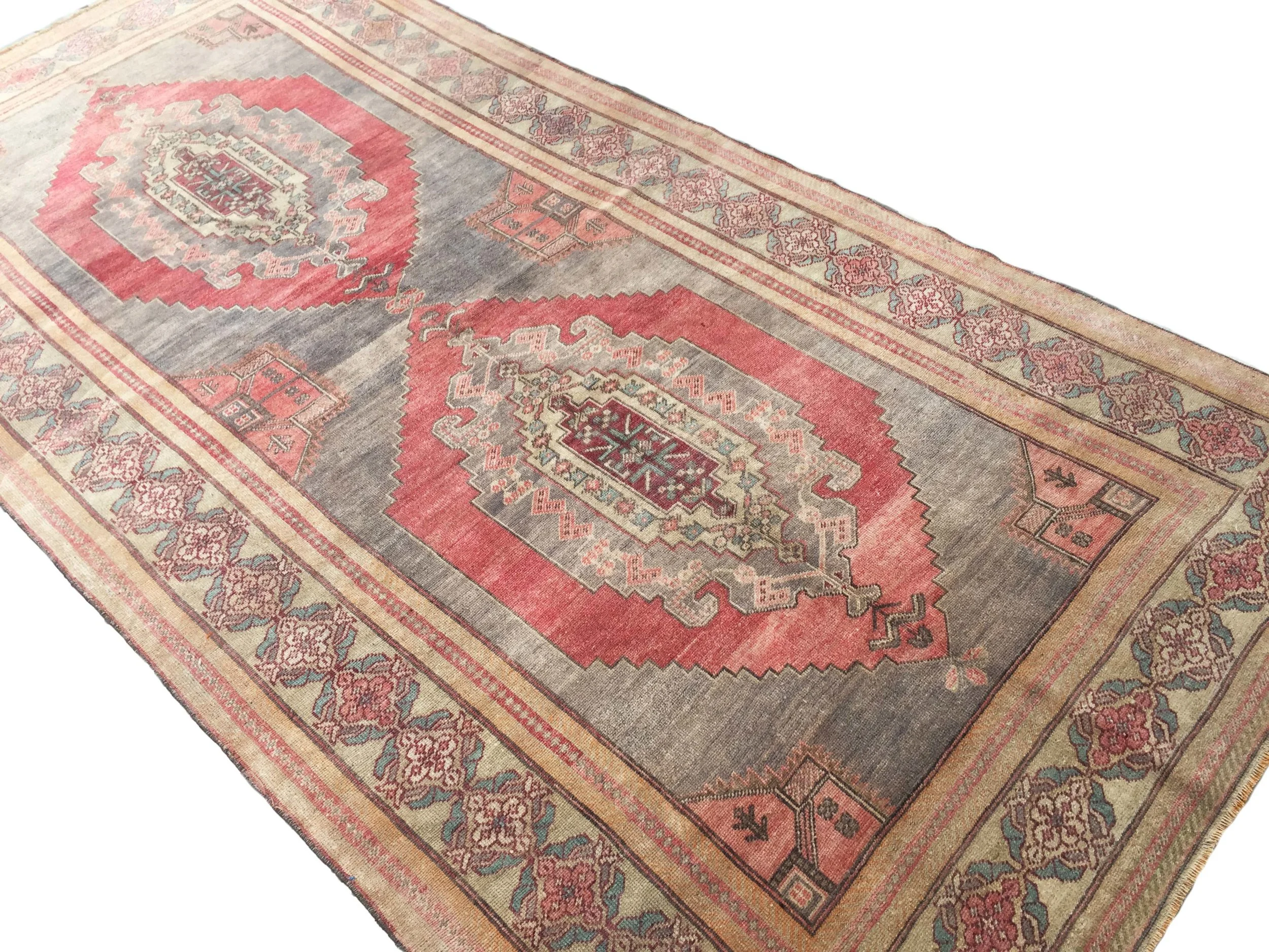 Vintage Turkish Oushak Handmade Wool Rug
