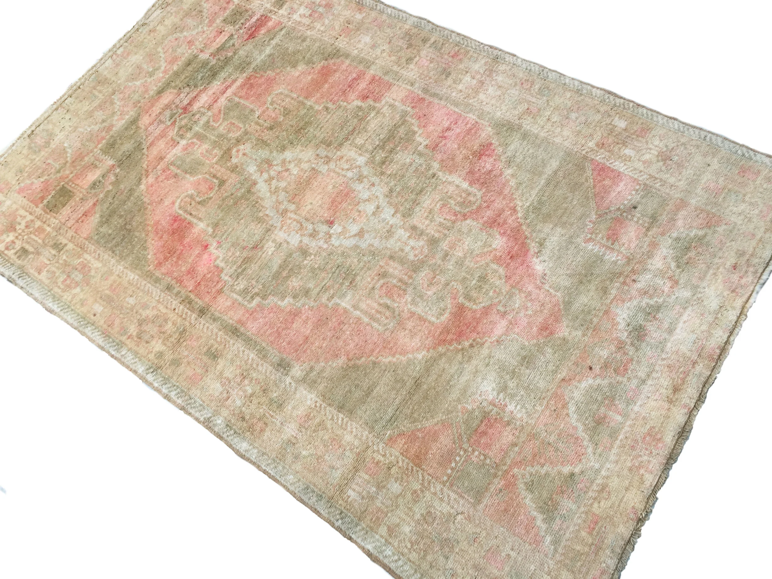 Vintage Turkish Oushak Handmade Wool Rug