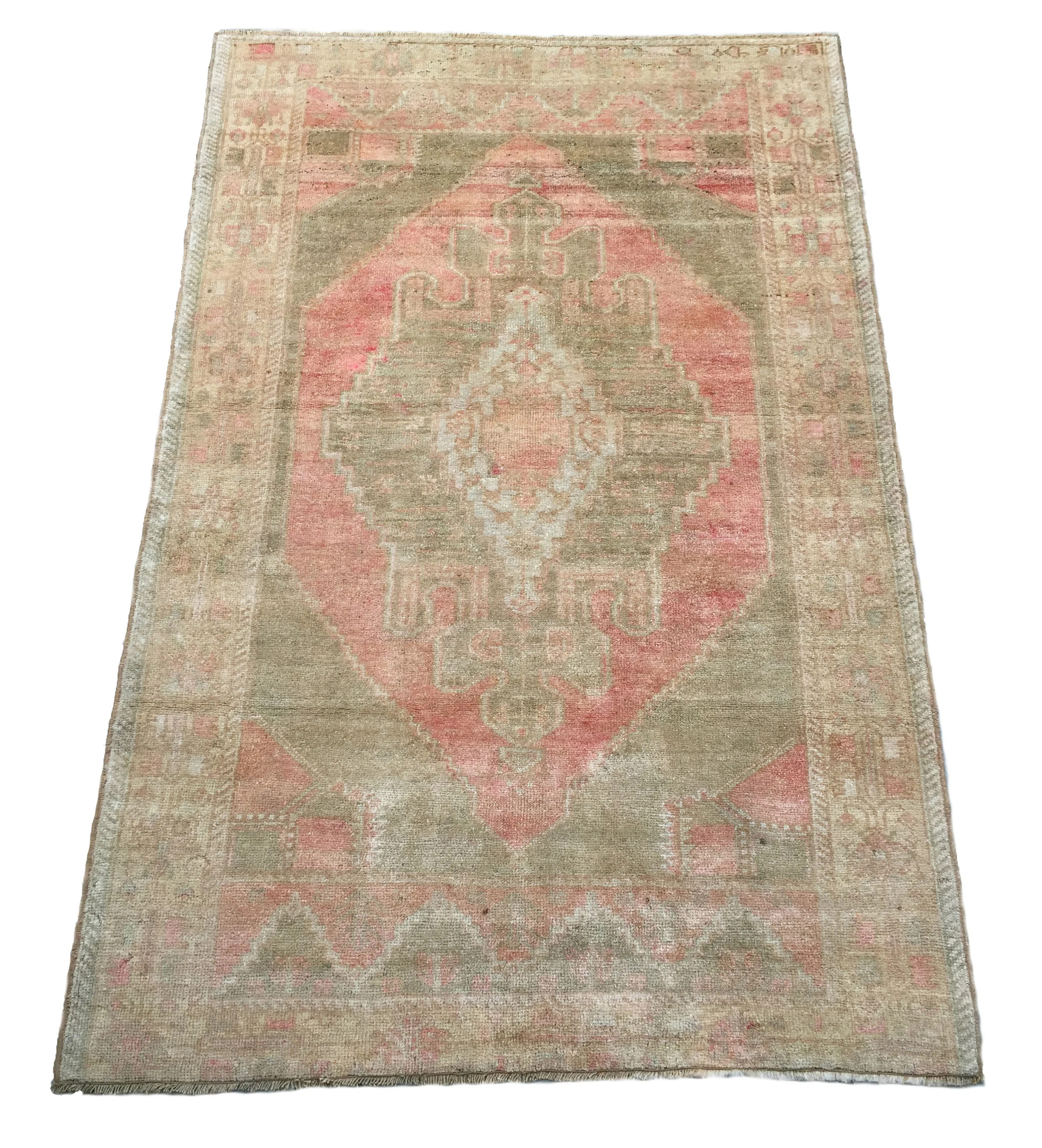 Vintage Turkish Oushak Handmade Wool Rug