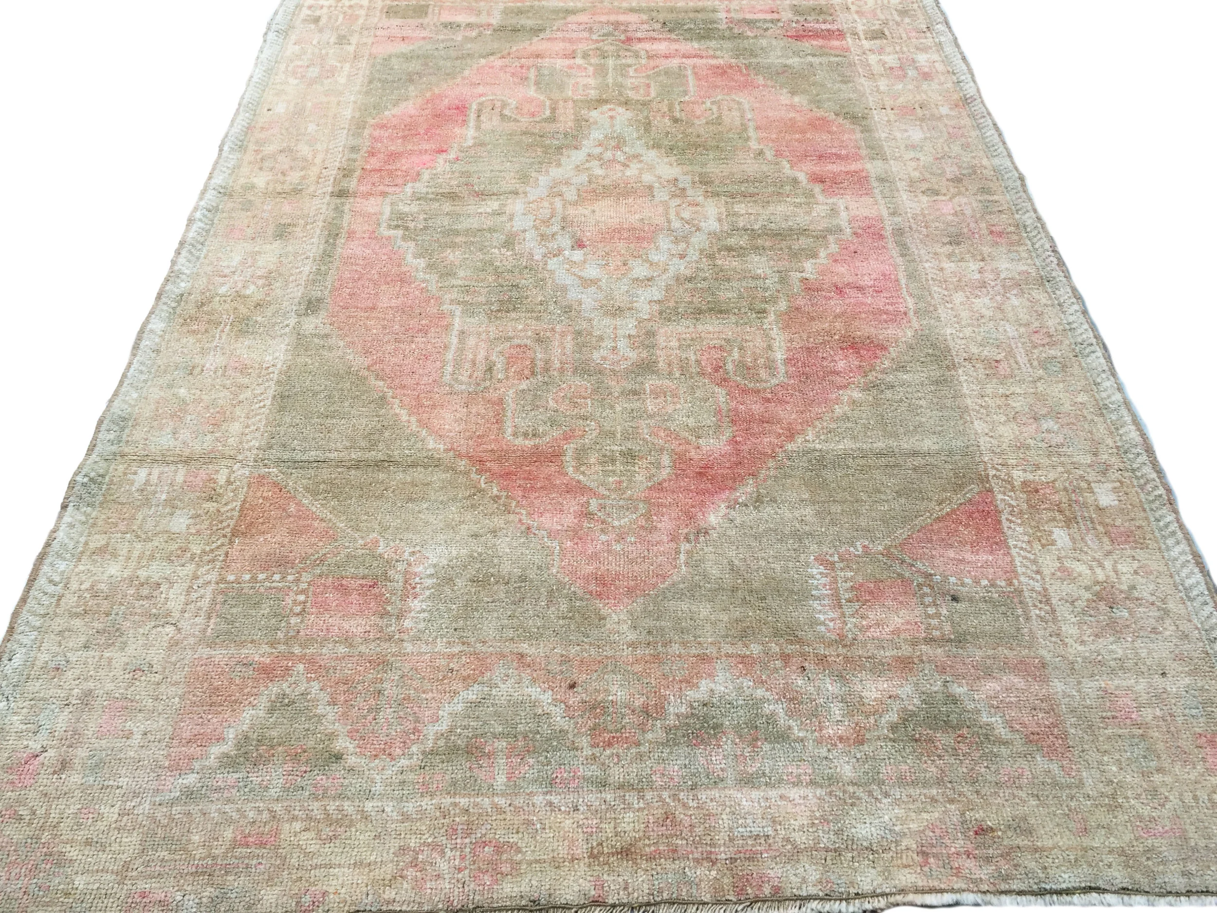 Vintage Turkish Oushak Handmade Wool Rug