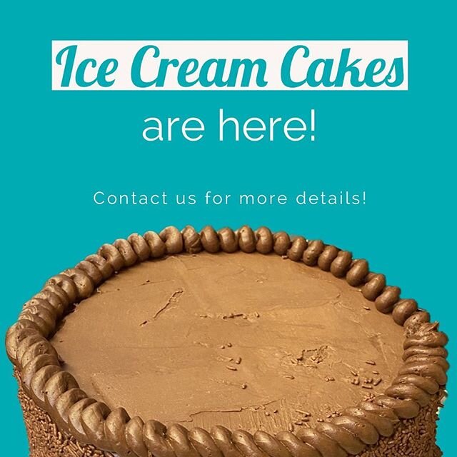 Introducing Full Sized Ice Cream Cakes! Now available for parties and events! Pick your favorite ice cream paired with chocolate cake and frosting. Hand decorated in house!