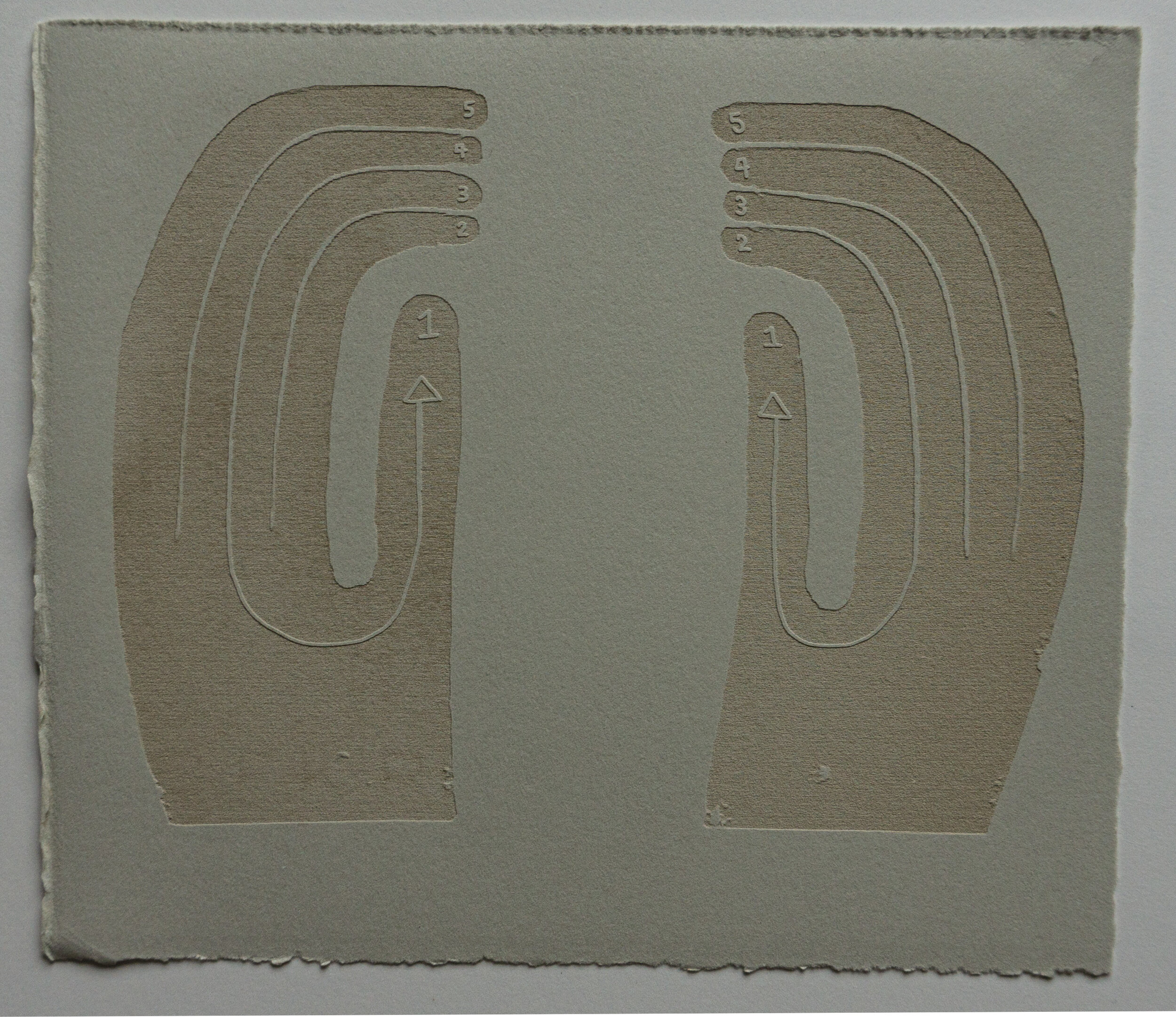 Hands 2, 2020, Laser engraved paper, 9" x 7.5"