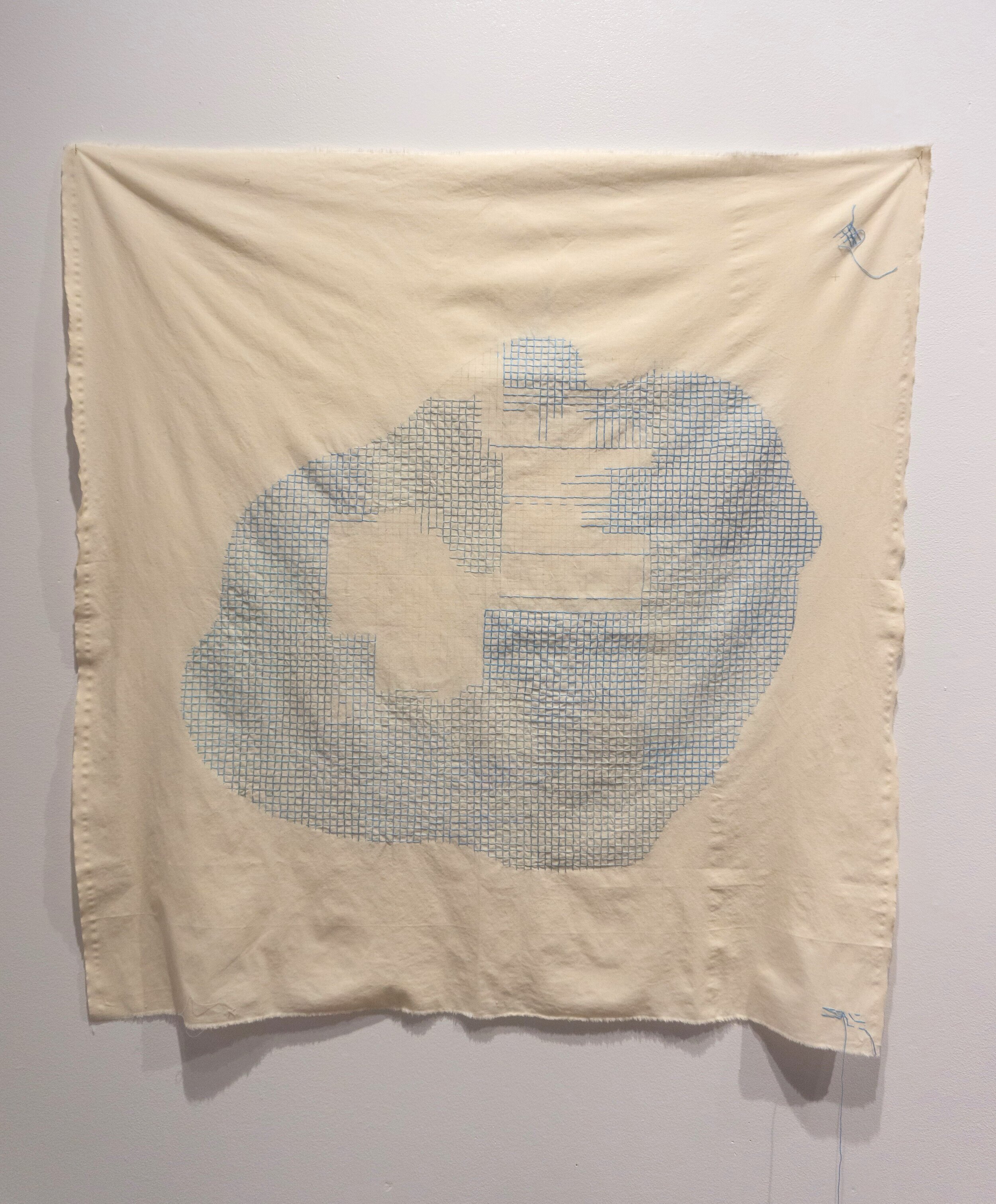 The Cloud, 2019, Embroidery thread and graphite on cotton, 38" x 40"