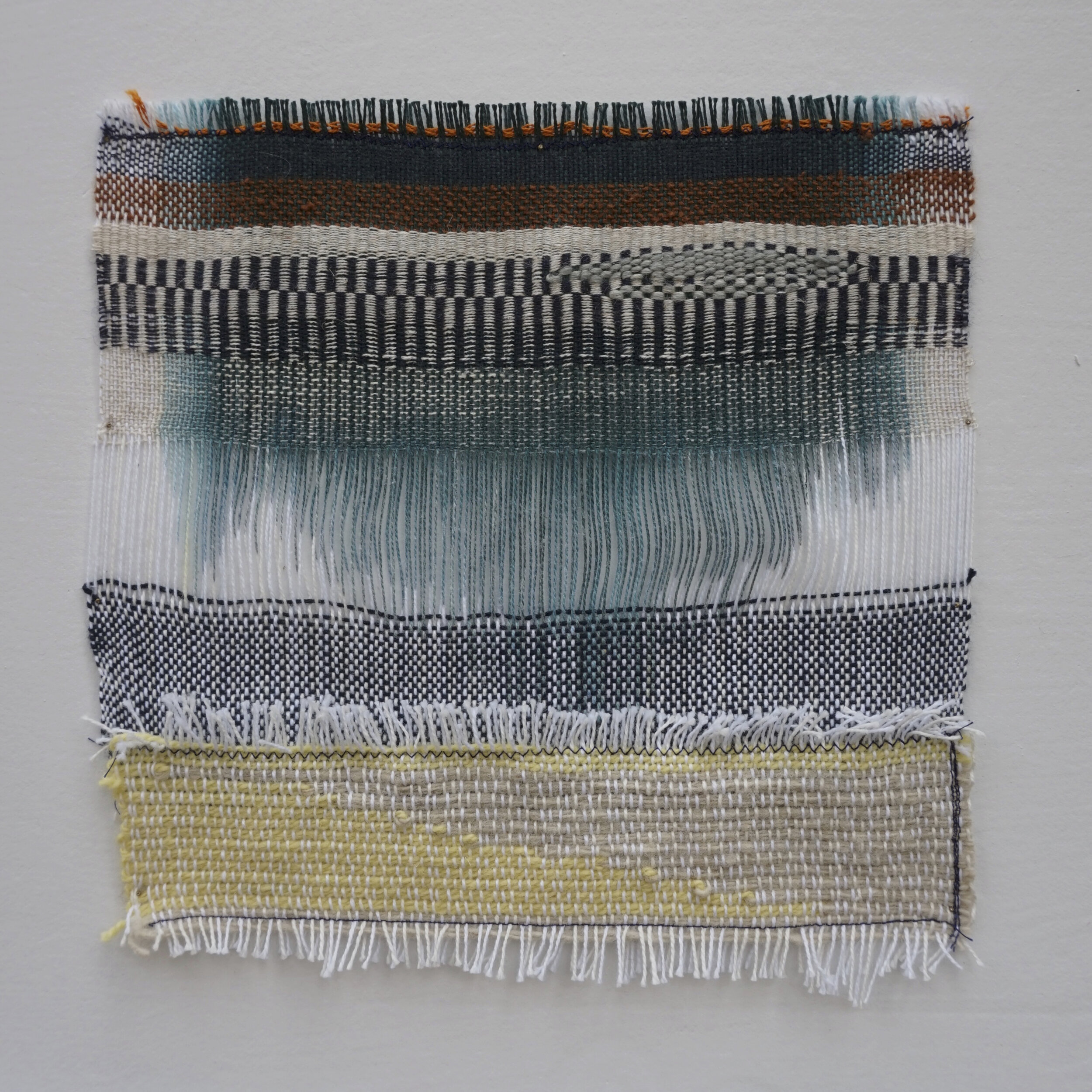 Woven Study 4, 2018, Cotton and acrylic, 10" x 10"