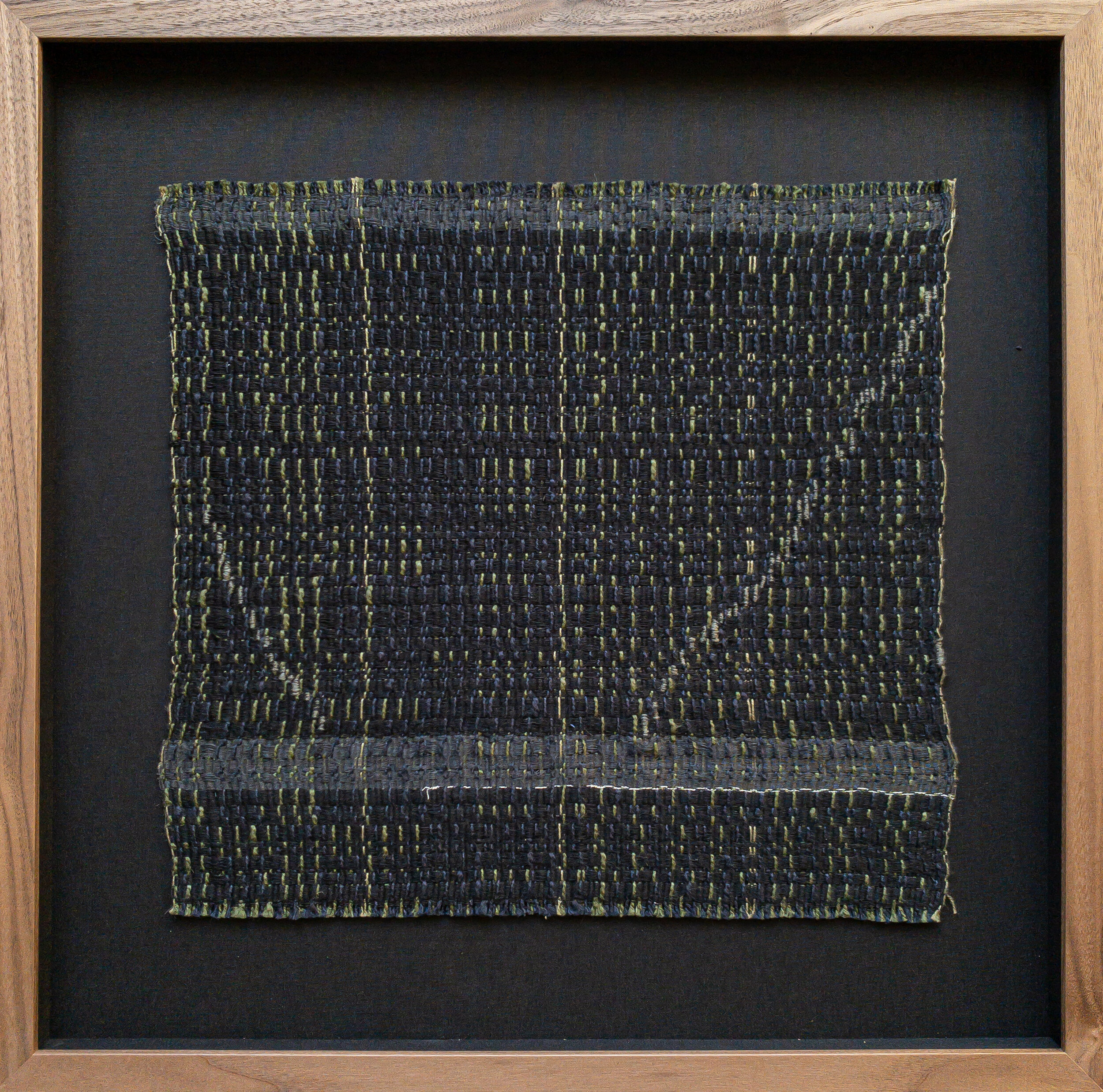 COLOUR AND WEAVE WARP IV, 2020, HANDWOVEN COTTON AND LINEN, 15" x 14.5" 