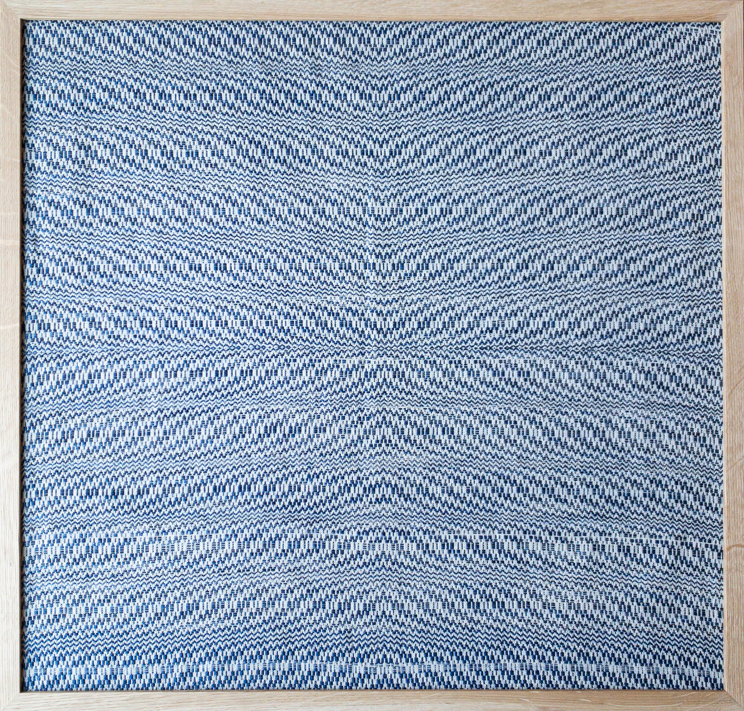 CURVED THREADING II, 2020, HANDWOVEN COTTON AND LINEN, 25" x 27"