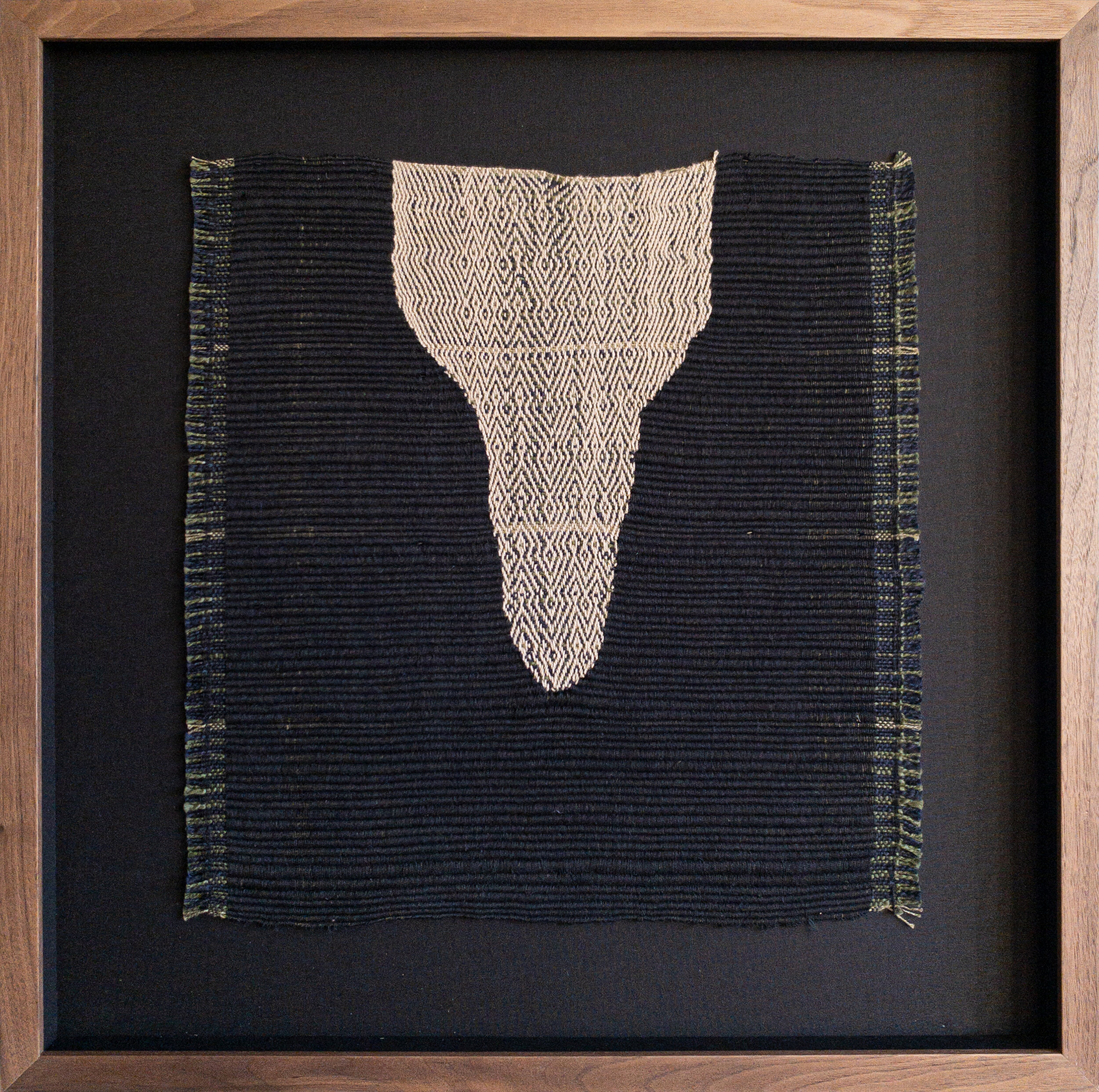 COLOUR AND WEAVE WARP II, 2020, HANDWOVEN COTTON AND LINEN, 15" x 14.5" 