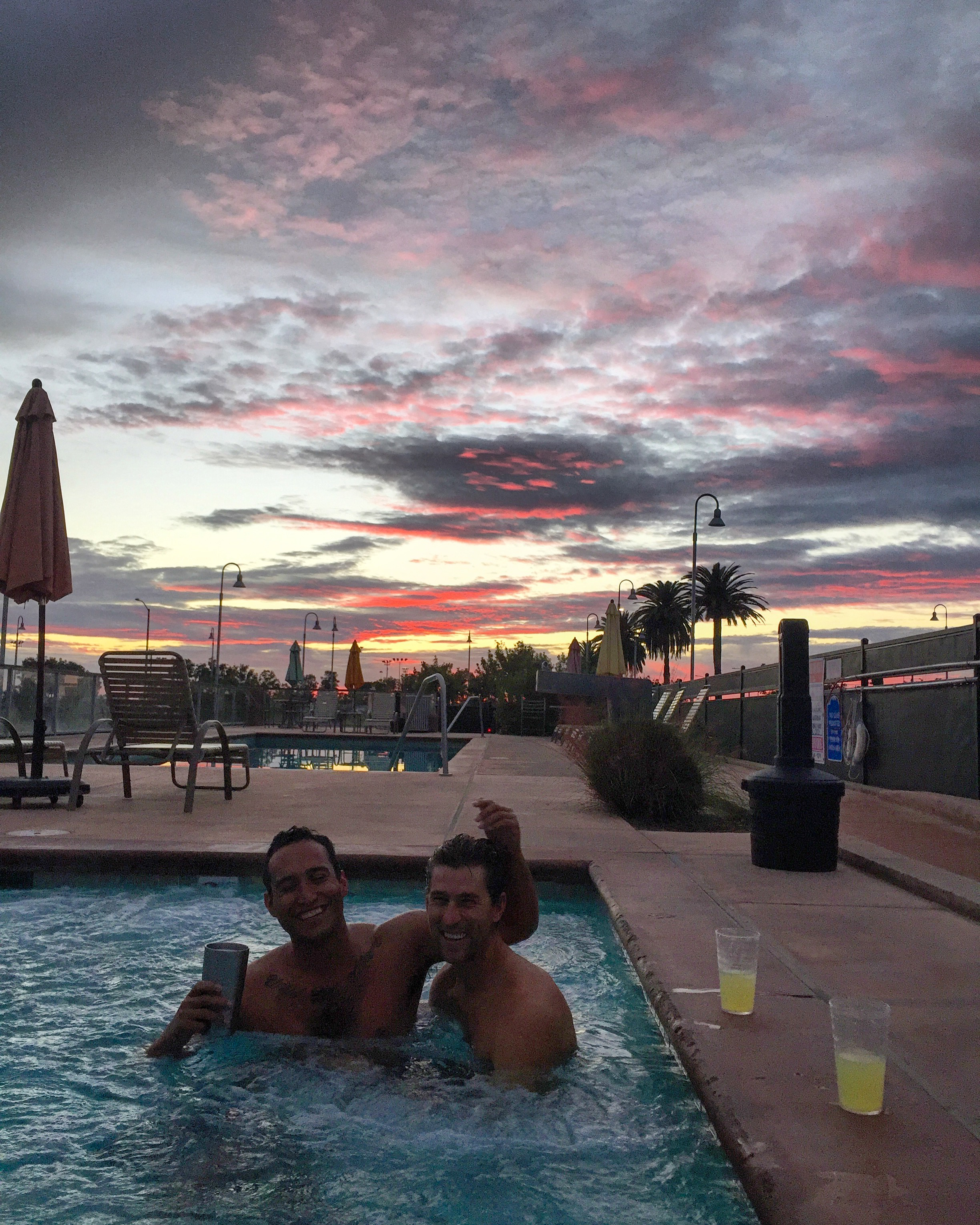 Jacuzzi and margaritas with one of our best friends, Joey Hernandez .