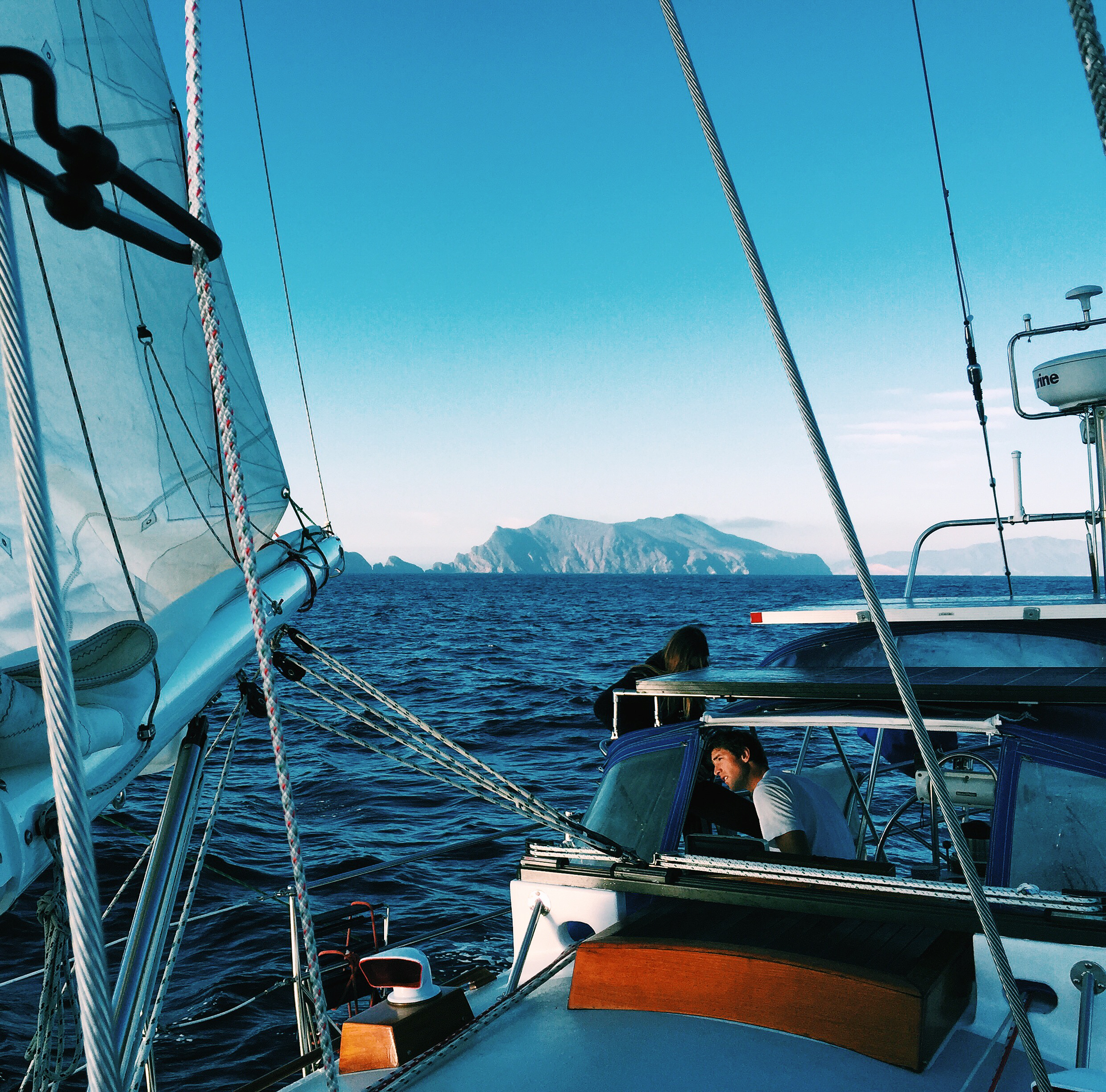 Sailing past Anacapa Island. Photo by Ben Brue .