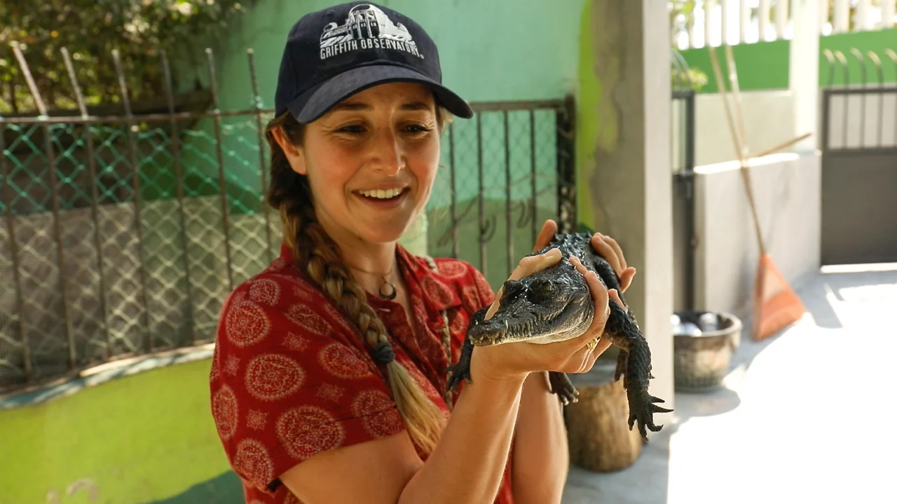 Carly and her new friend.