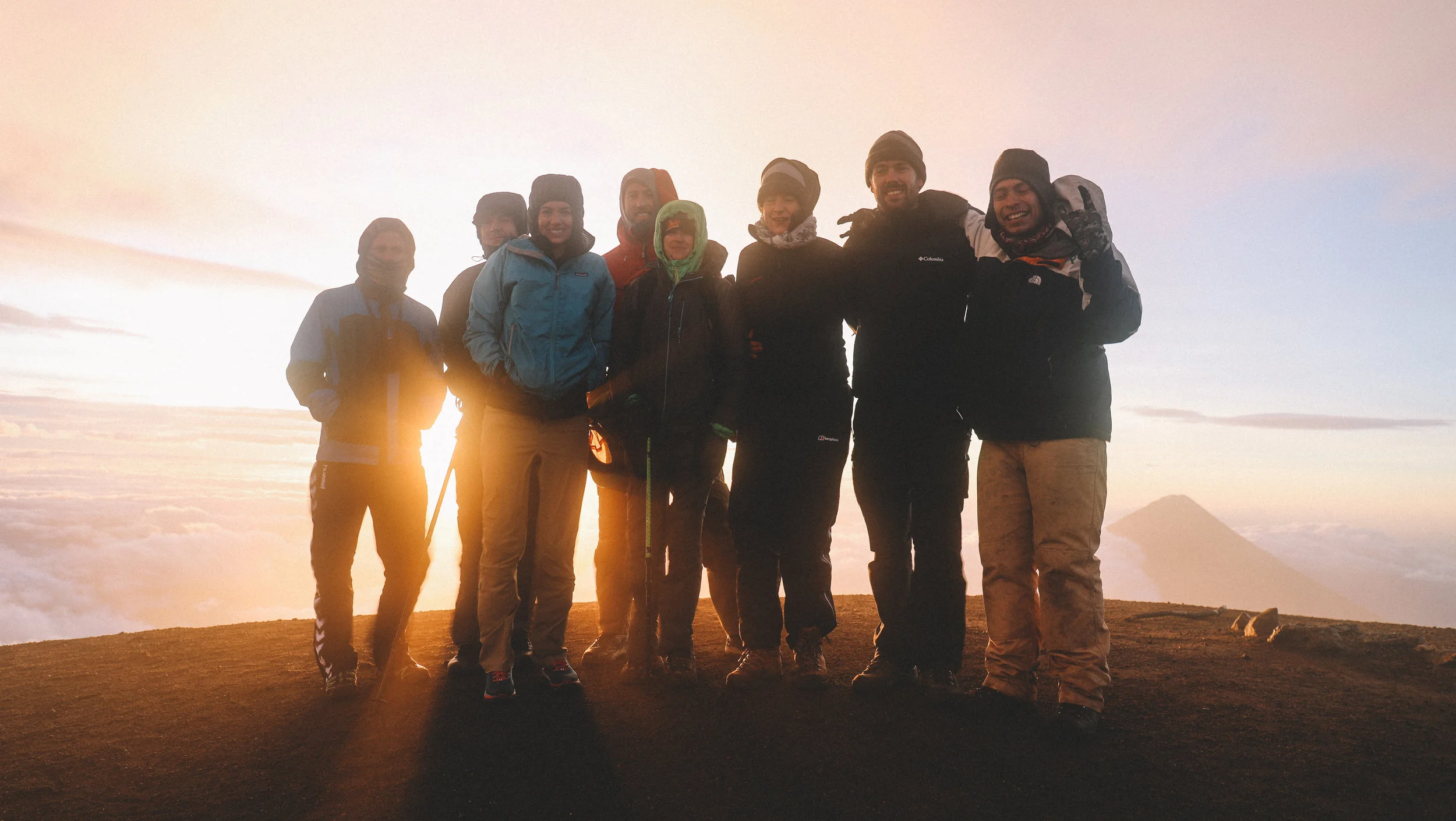 Group photo on the summit of Acatenango.