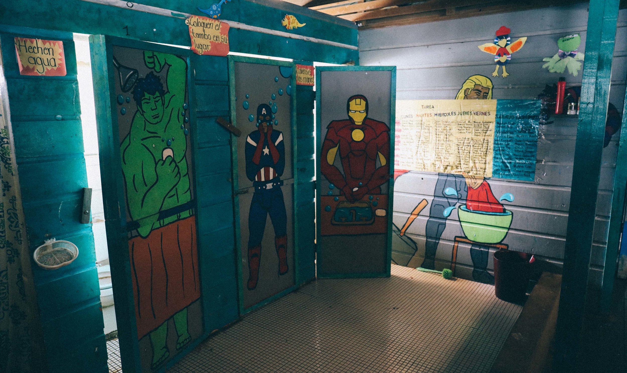 Fun murals were painted all over the home by talented volunteers.