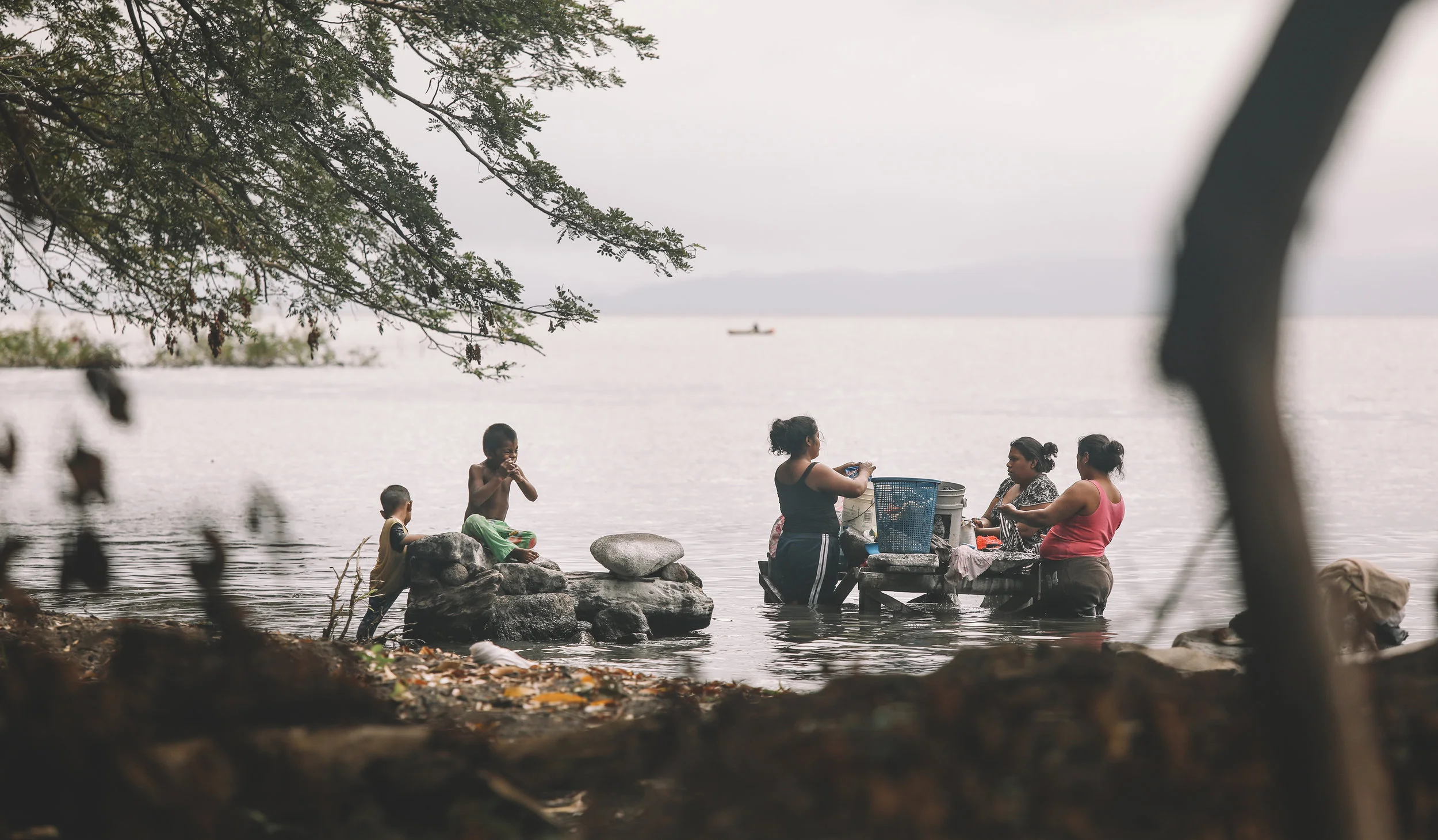 Laundry day at the lake.