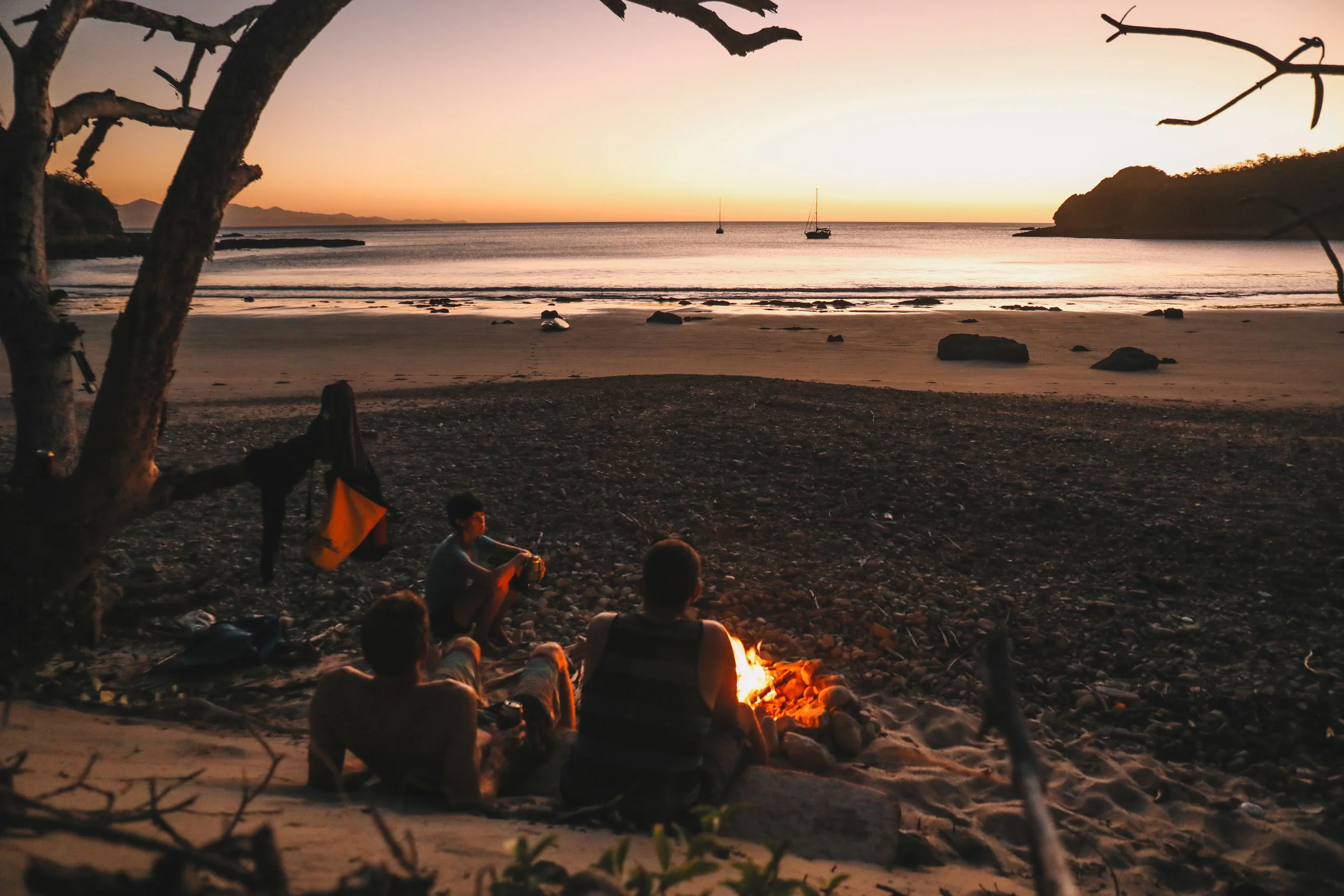 Cooking our fresh catch over a beach bon fire.