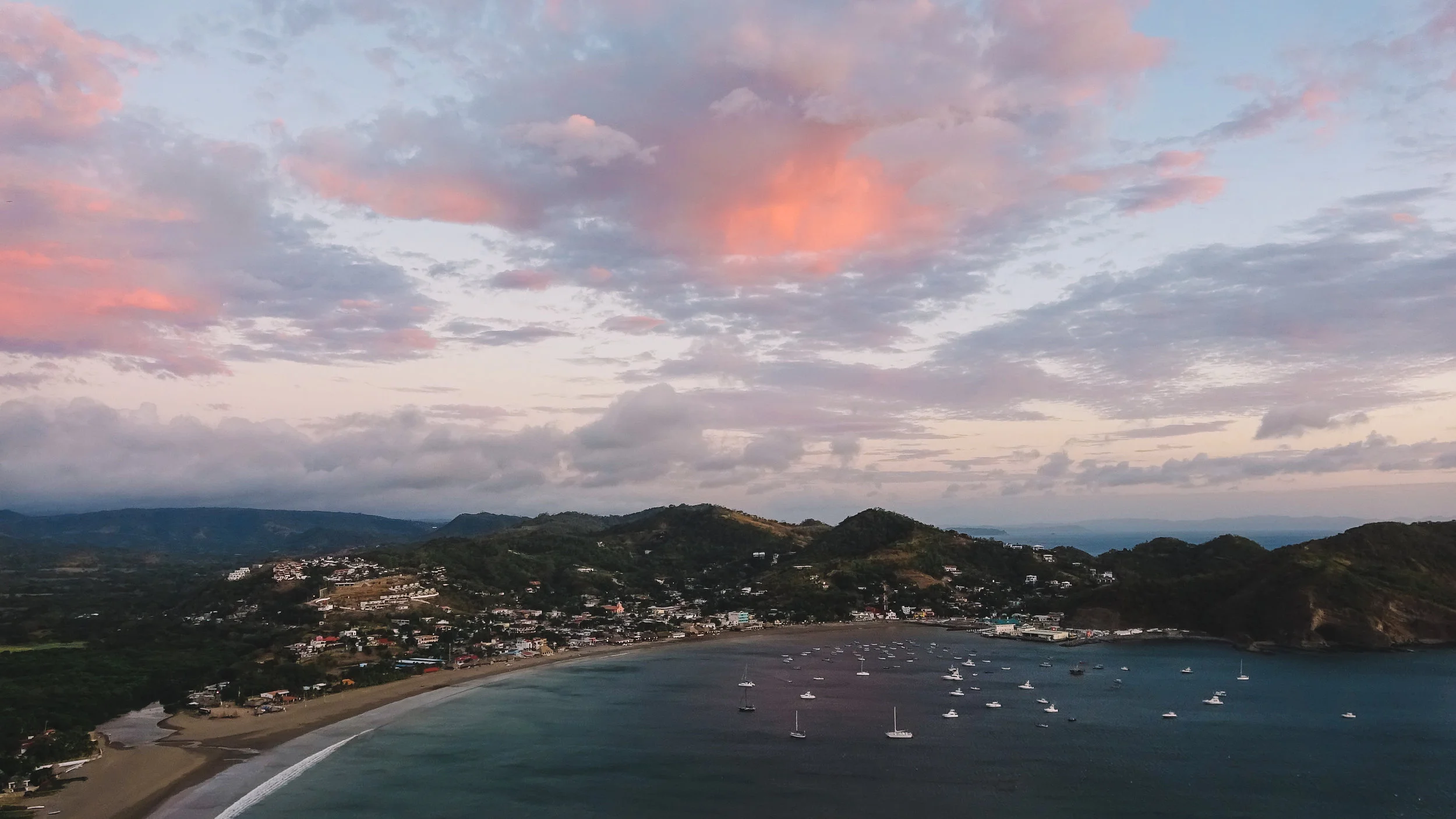 Sunset view of San Juan del Sur.
