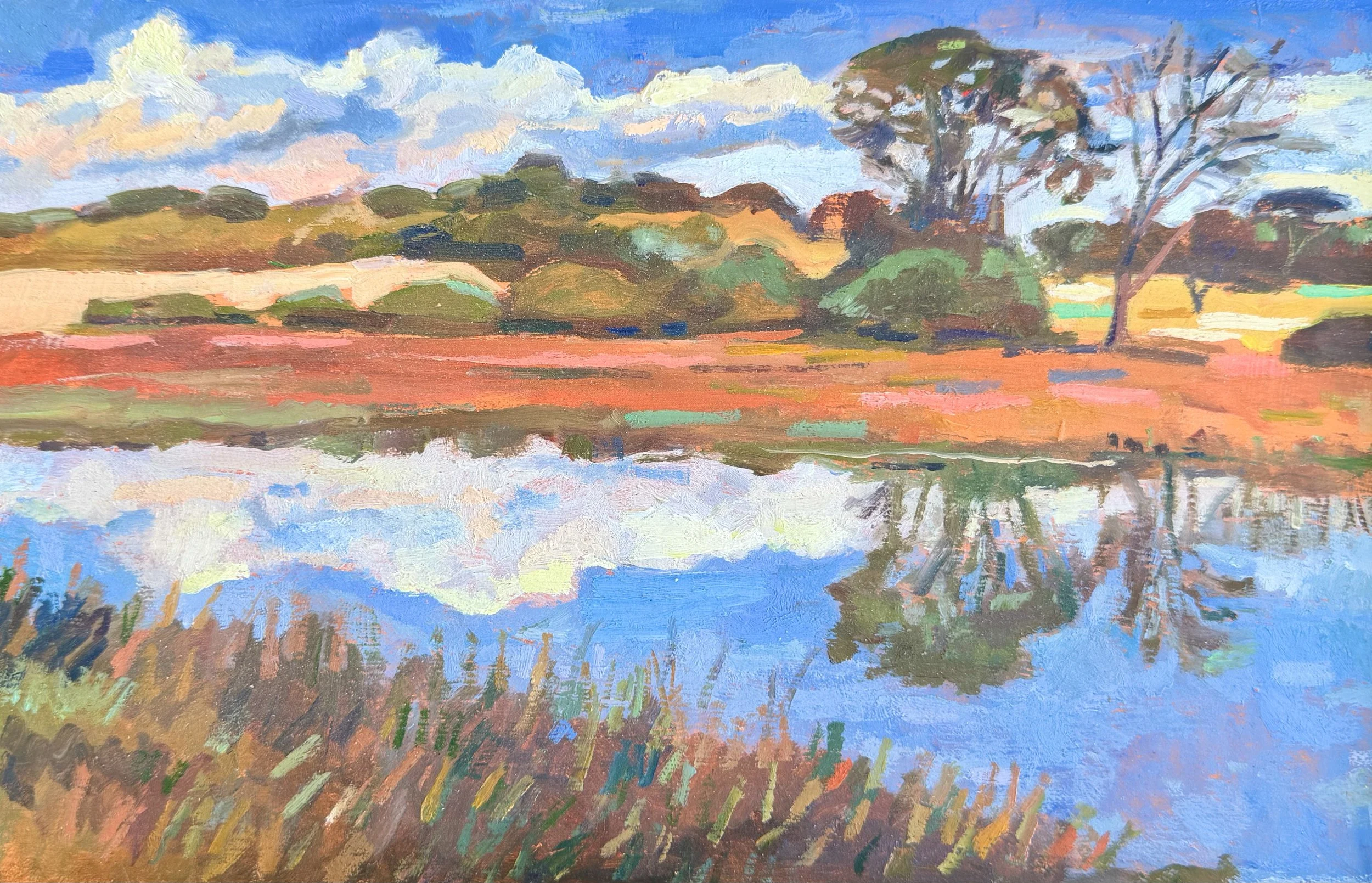  Reflections  oil on panel  7H x 11W  $450 