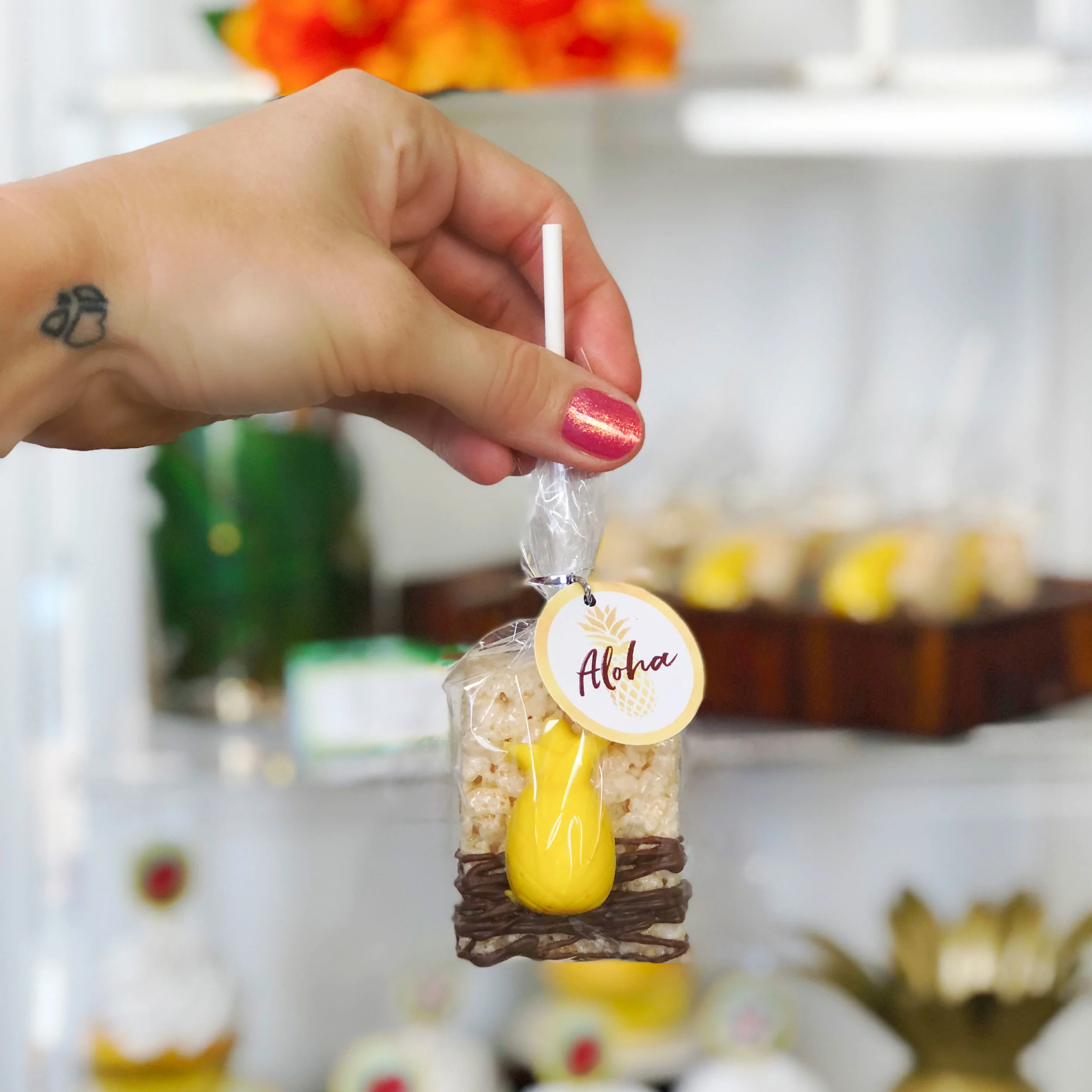 Tropical Rice Krispies Treat Pops