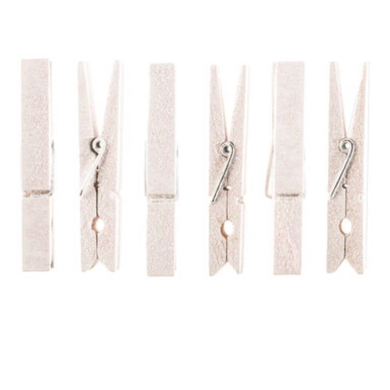 White Clothespins
