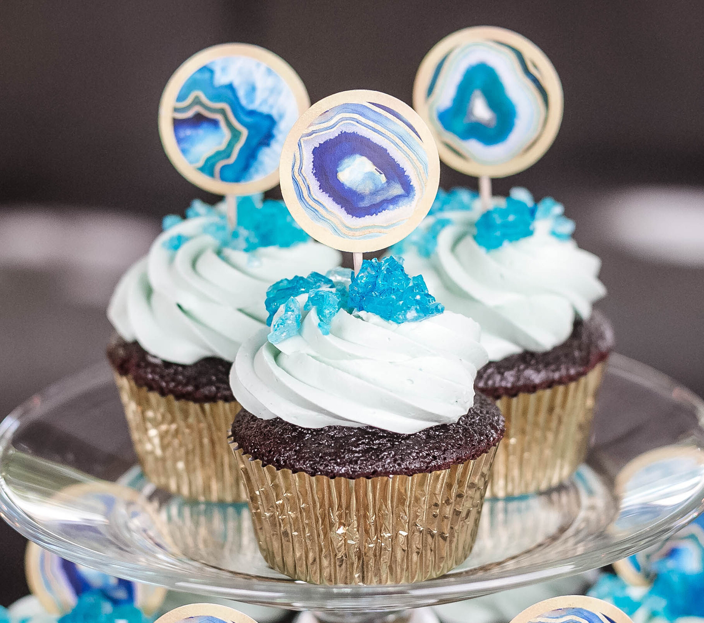 Customizable social media ghost logo cupcake toppers.