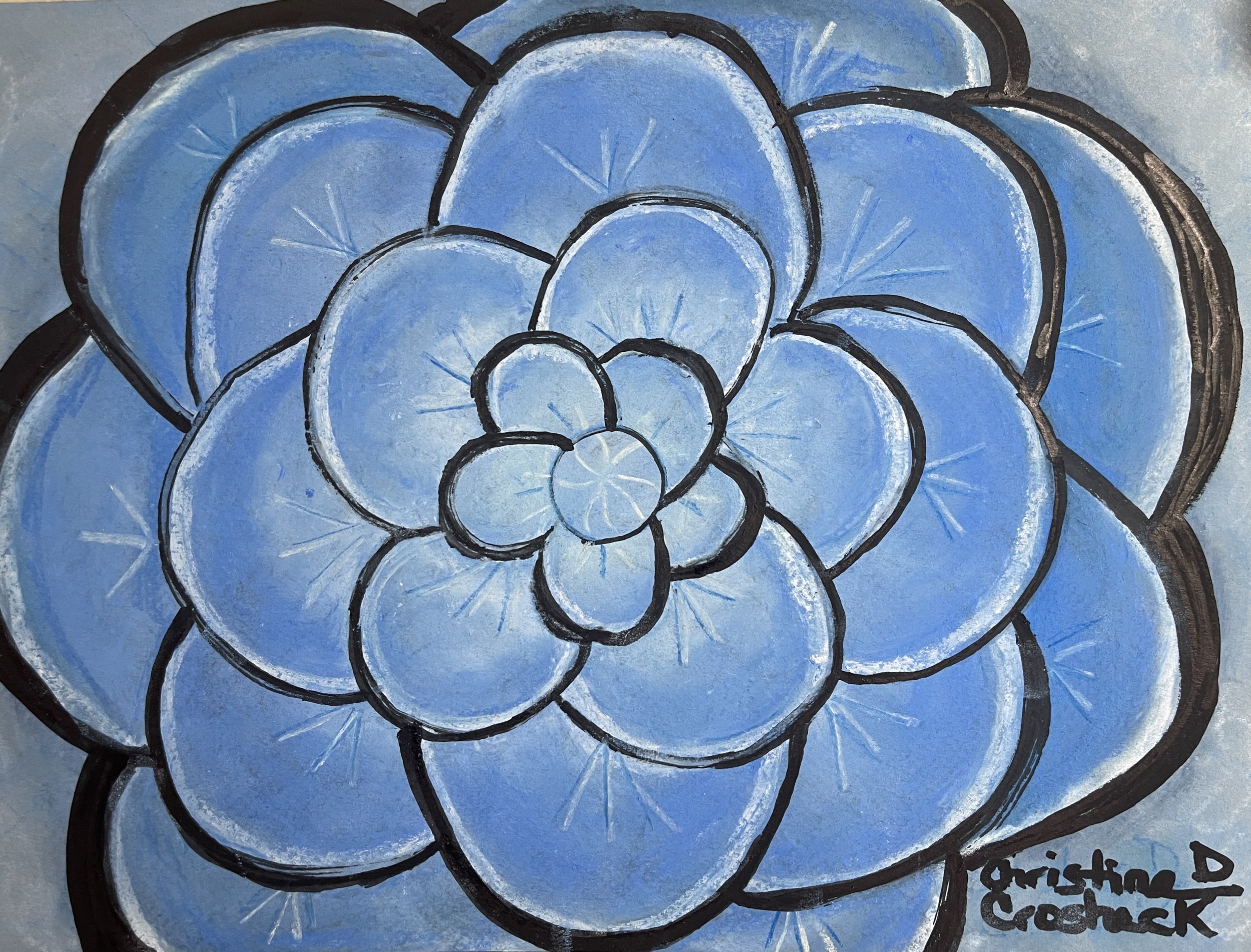 Mixed Media Painting, Original, Title: “Let A Thousand Flowers Bloom”, 12” by 9”, $420 (Unframed)