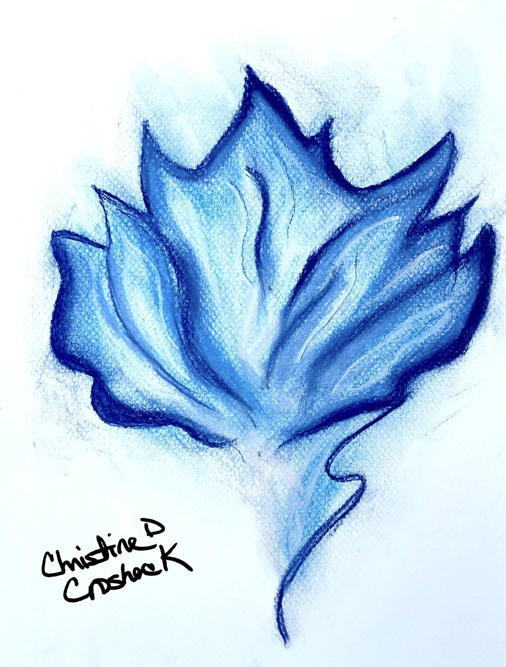 Abstract Art, Original Pastel Drawing, Title: “Turn Over A New Leaf”, 8.5” by 11”, $390 (Unframed)